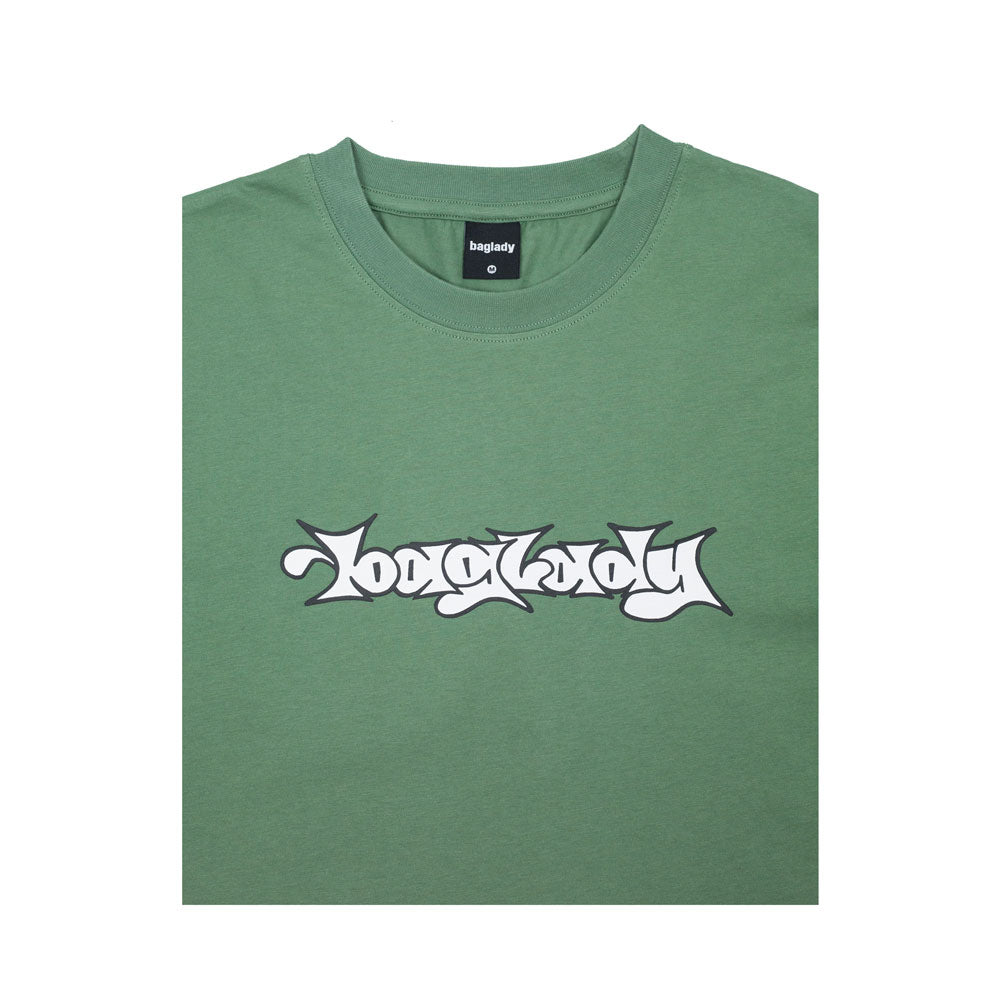 Baglady 'Bootleg Throw Up' T-Shirt (Sage Green)