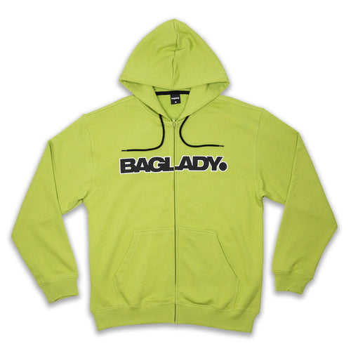 Baglady 'Logo' Full Zip Hood (Timid Green)