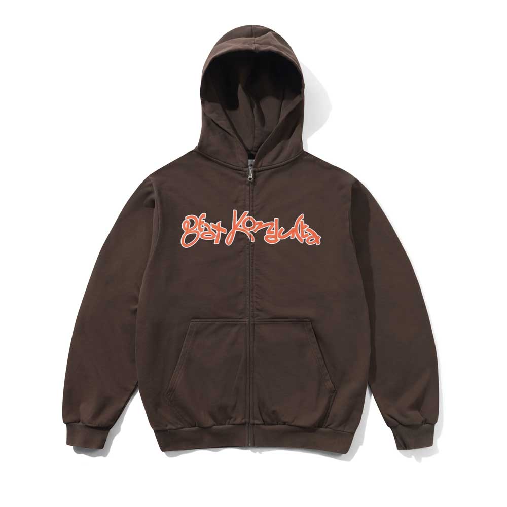 Butter Goods X Madlib 'Beat Konducta' Zip-Thru Hood (Washed Chestnut)