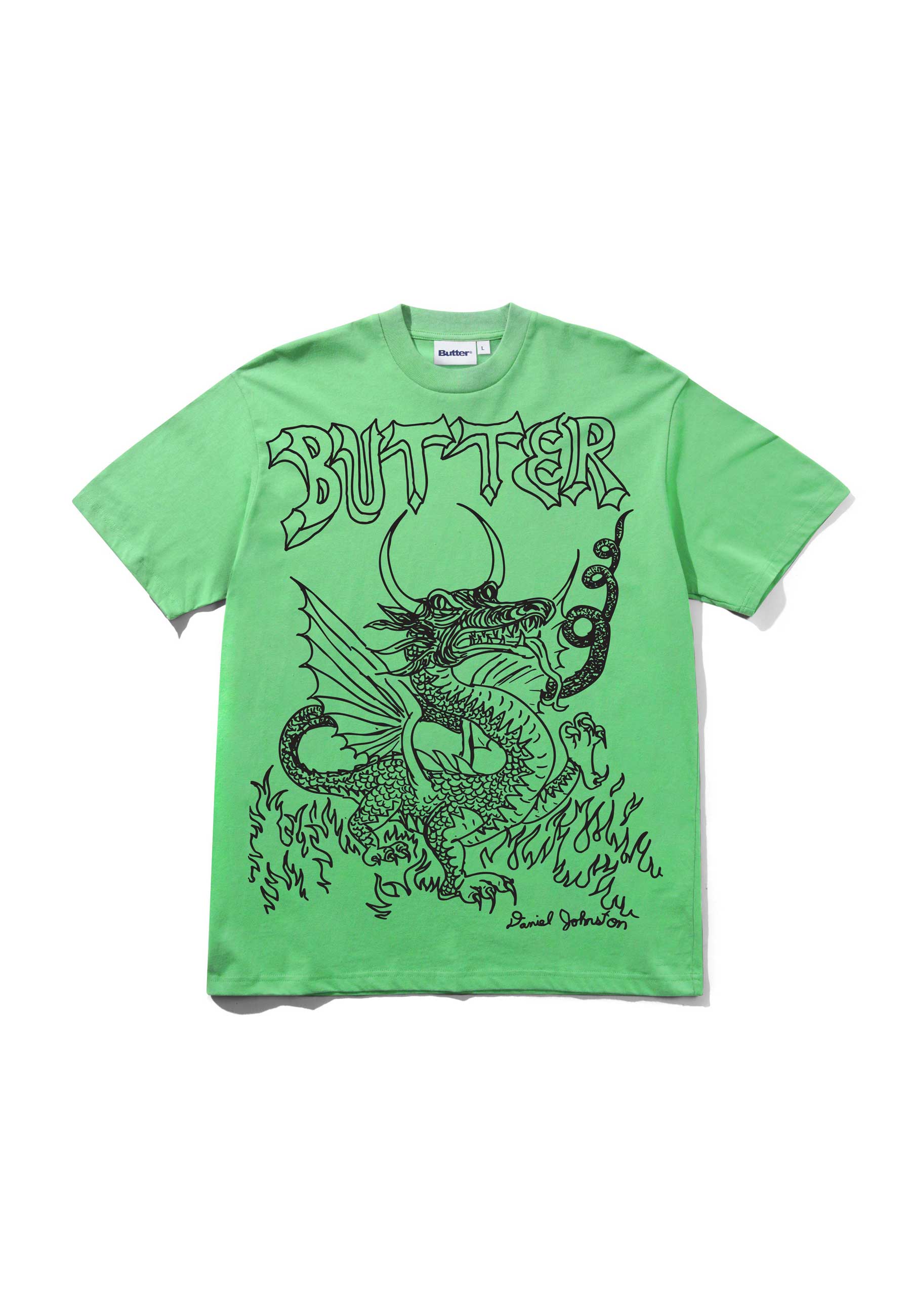 Butter Goods X Daniel Johnston 'Dragon' T-Shirt (Lime)