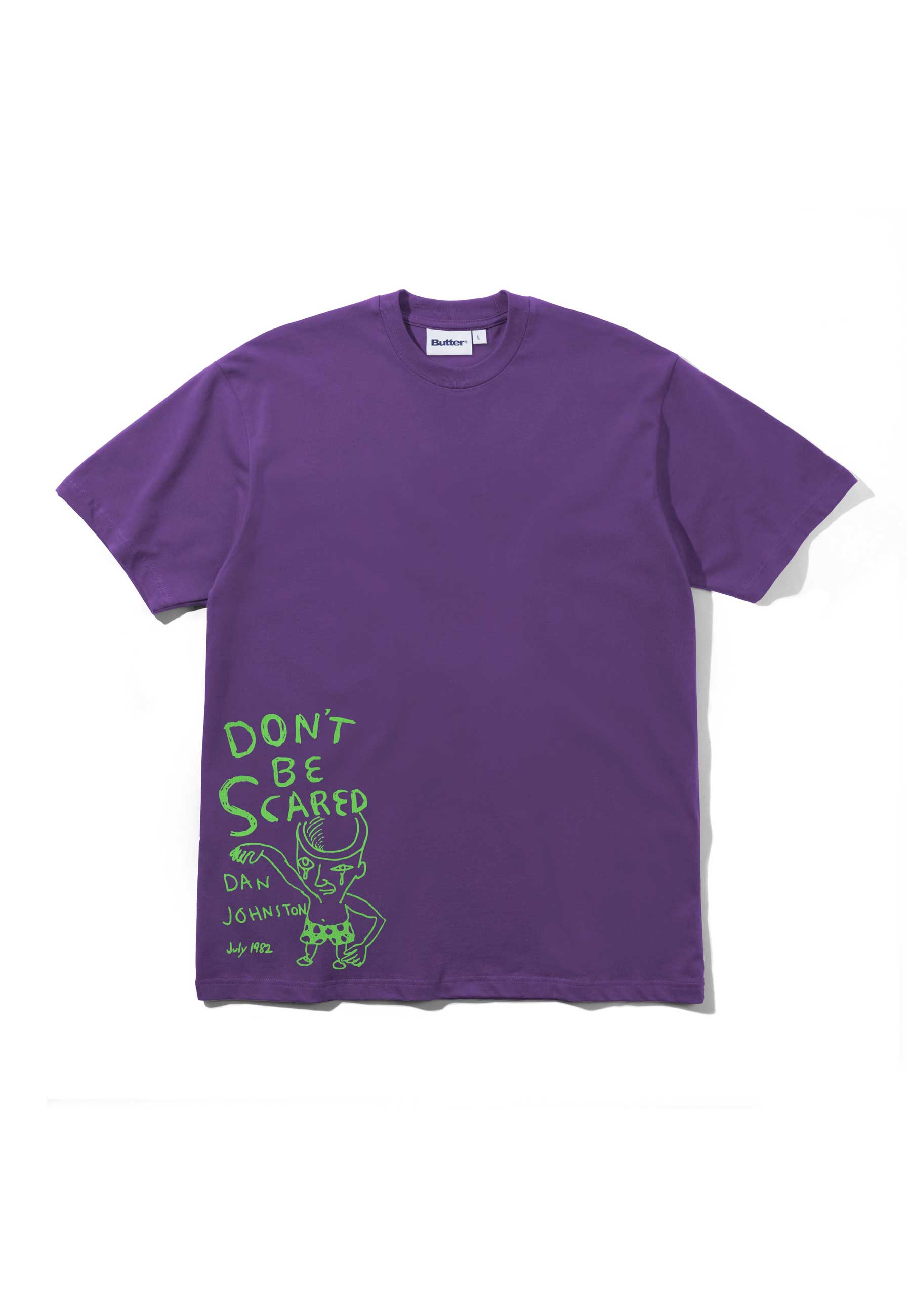 Butter Goods X Daniel Johnston 'Don't Be Scared' T-Shirt (Grape)