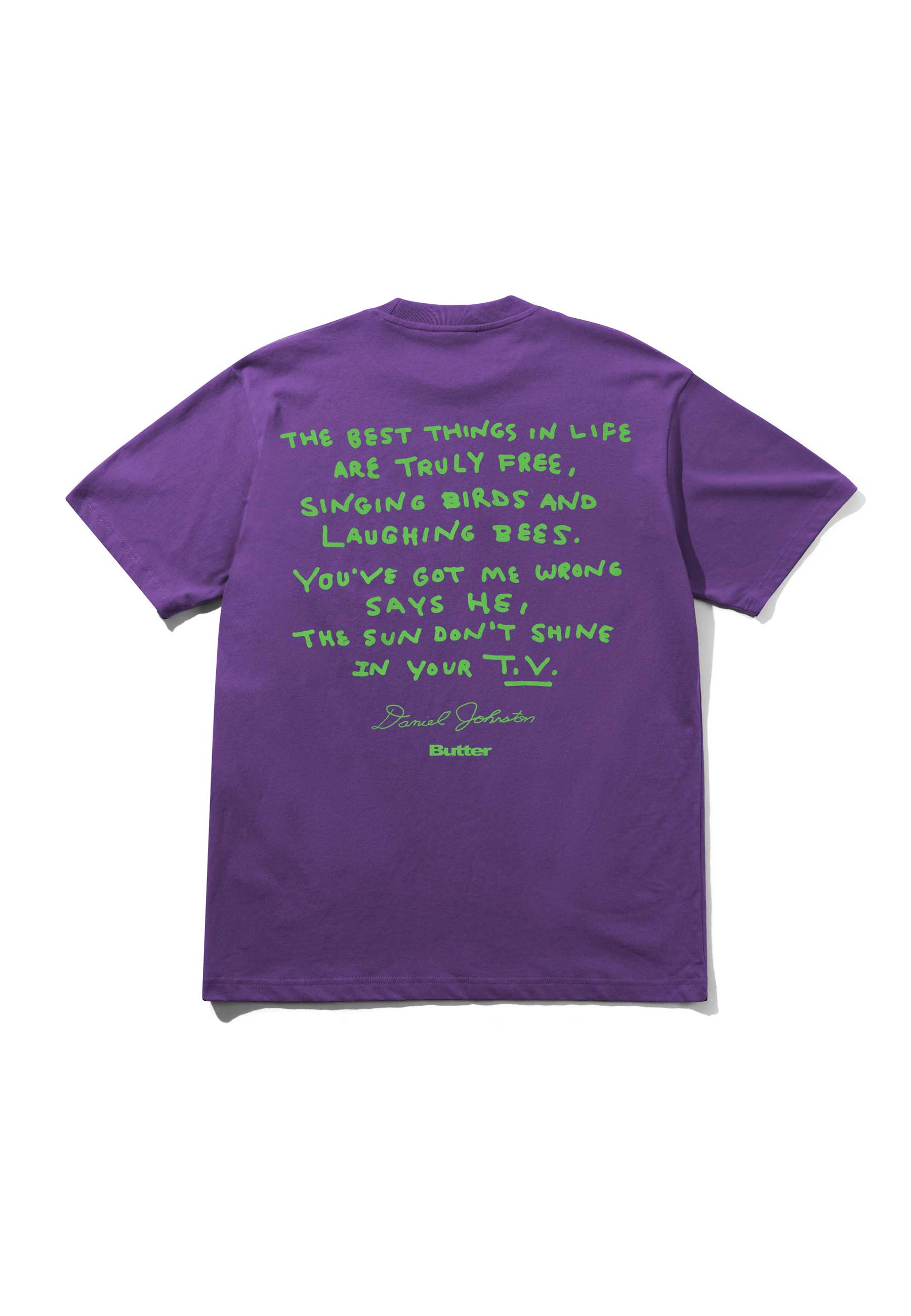 Butter Goods X Daniel Johnston 'Don't Be Scared' T-Shirt (Grape)