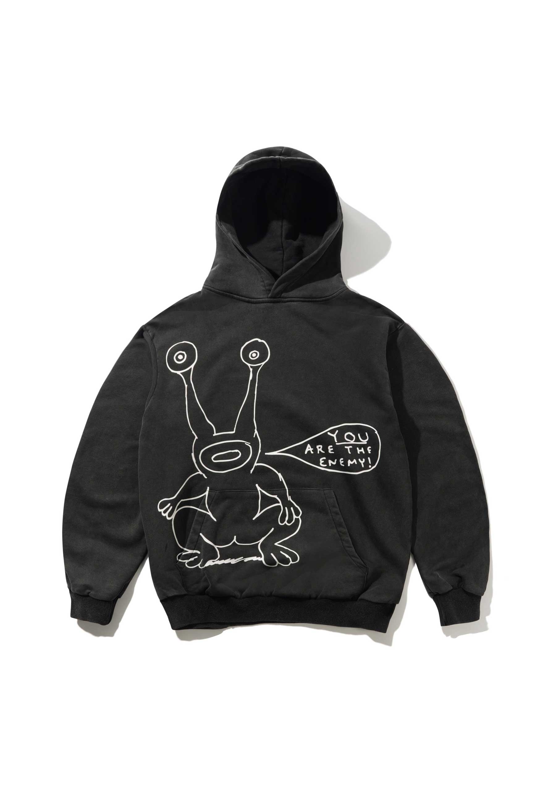Butter Goods X Daniel Johnston 'Enemy' Hood (Distressed Washed Black)