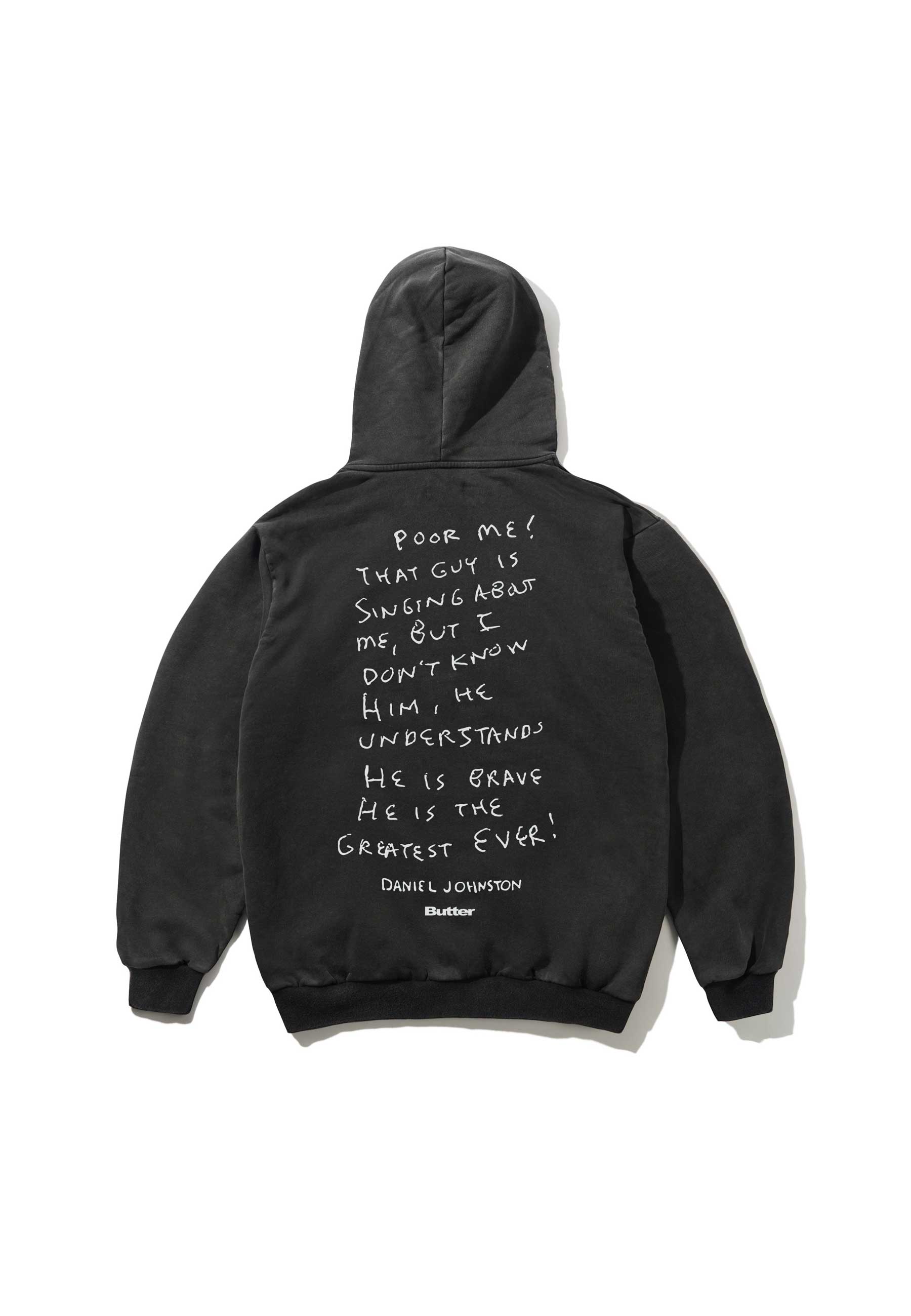 Butter Goods X Daniel Johnston 'Enemy' Hood (Distressed Washed Black)