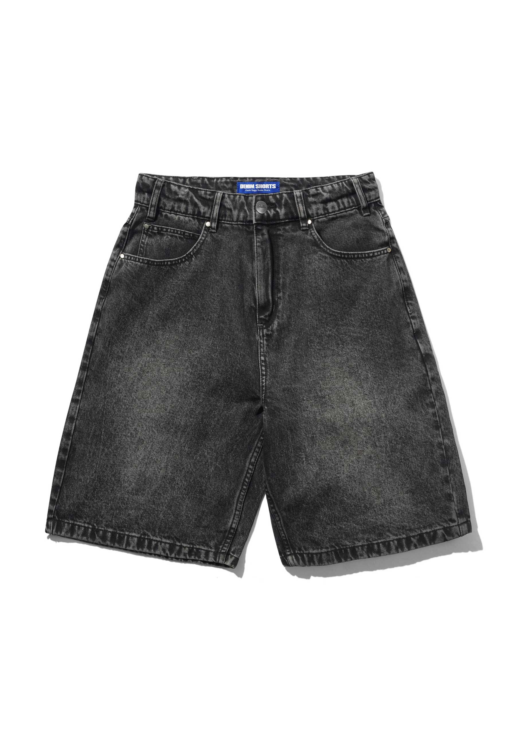 Butter Goods 'Drummer' Baggy Denim Shorts (Streaky Black)