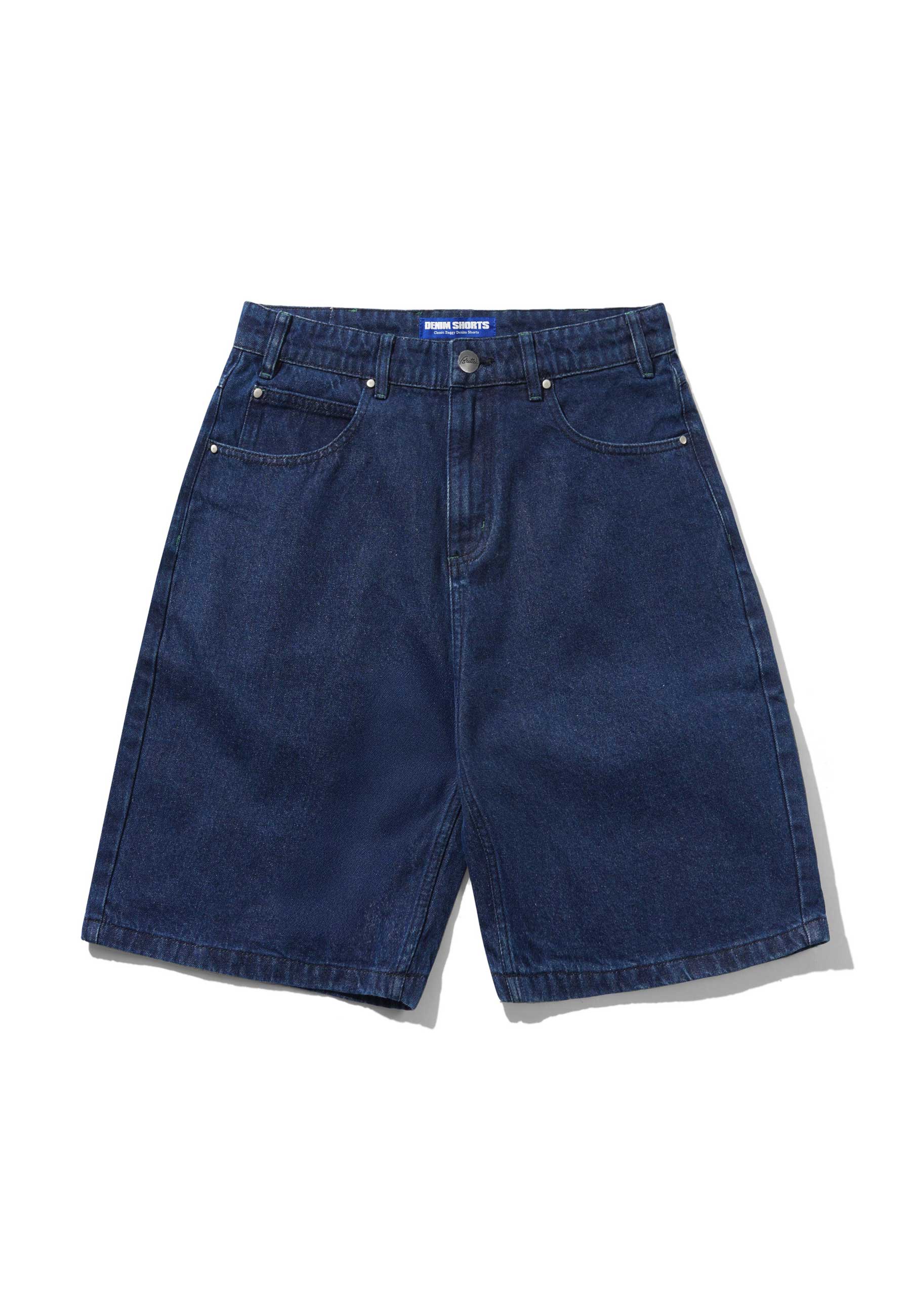 Butter Goods 'Drummer' Baggy Denim Shorts (Raw Dark Indigo)