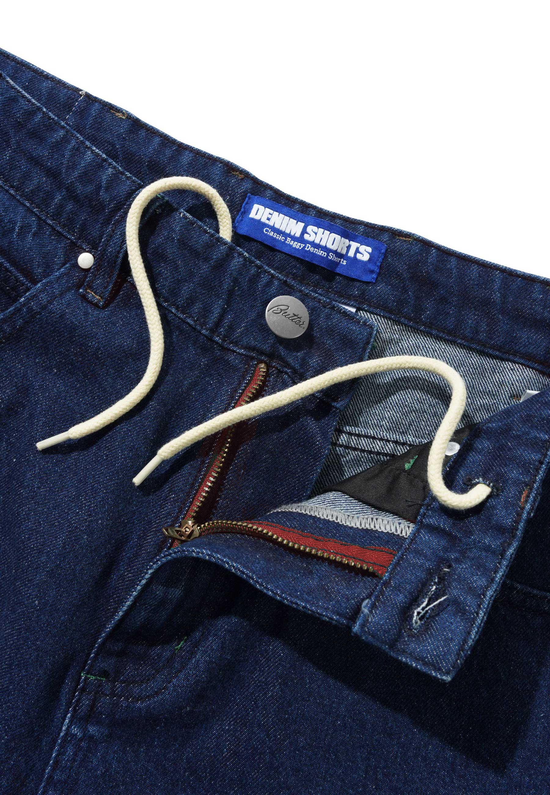 Butter Goods 'Drummer' Baggy Denim Shorts (Raw Dark Indigo)