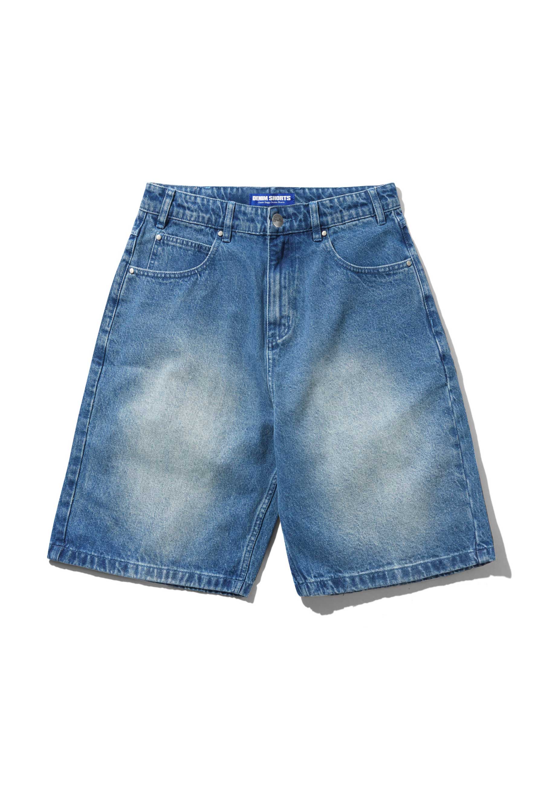Butter Goods 'Drummer' Baggy Denim Shorts (Stone Wash Blue)