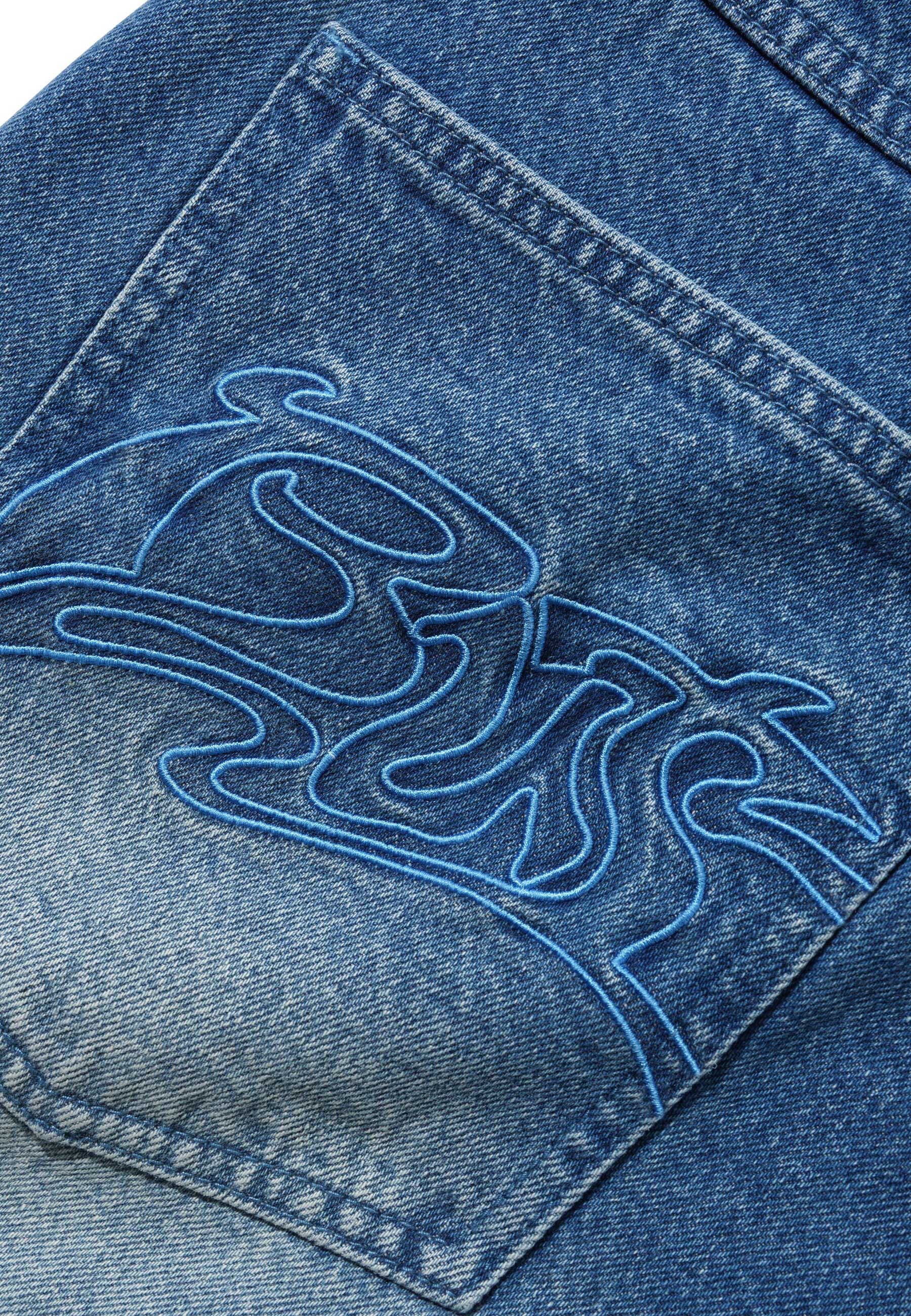 Butter Goods 'Drummer' Baggy Denim Shorts (Stone Wash Blue)