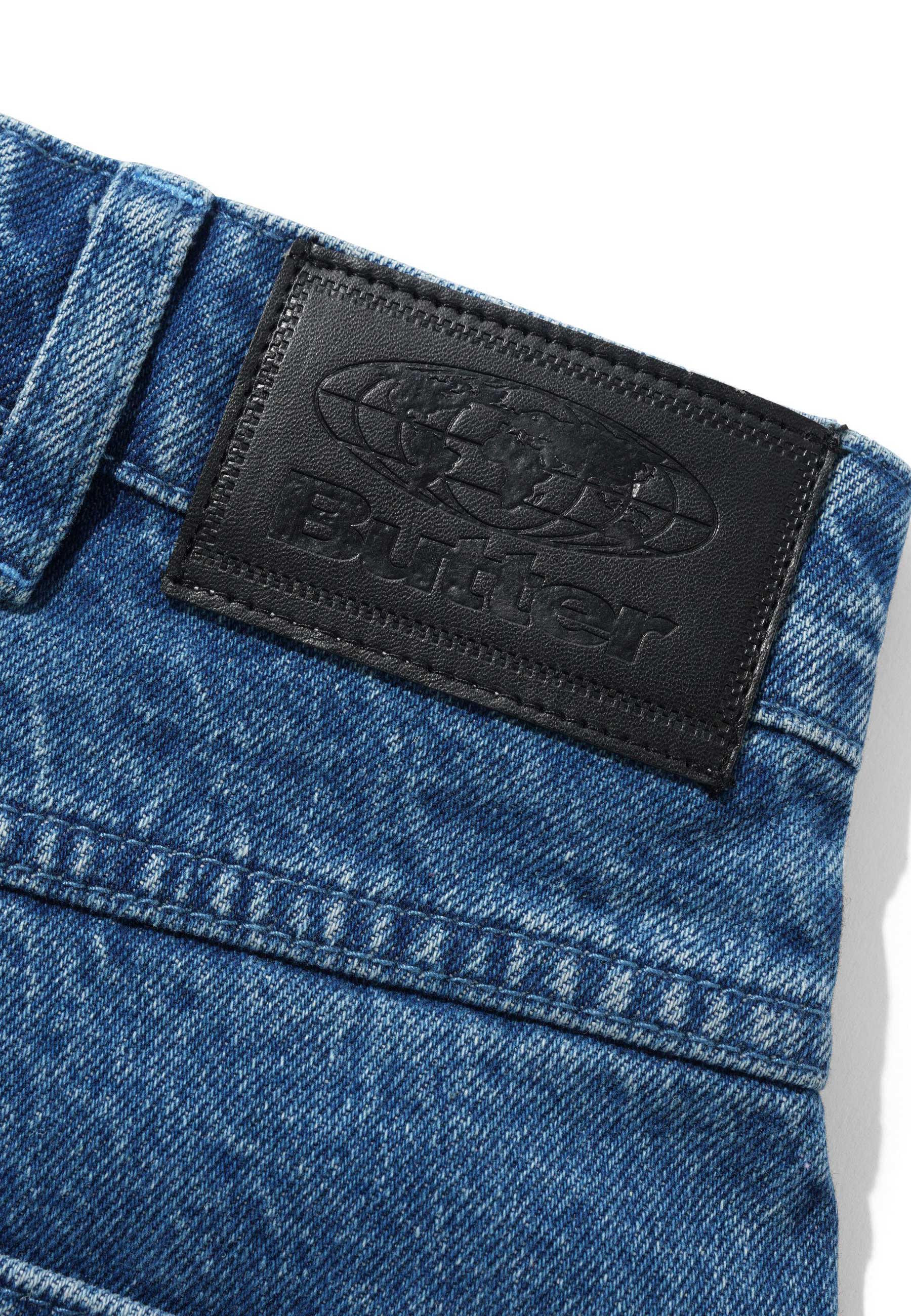 Butter Goods 'Drummer' Baggy Denim Shorts (Stone Wash Blue)