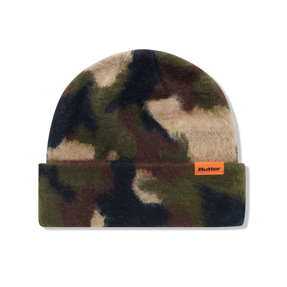 Butter Goods 'Mohair Camo' Beanie (Fatigue)