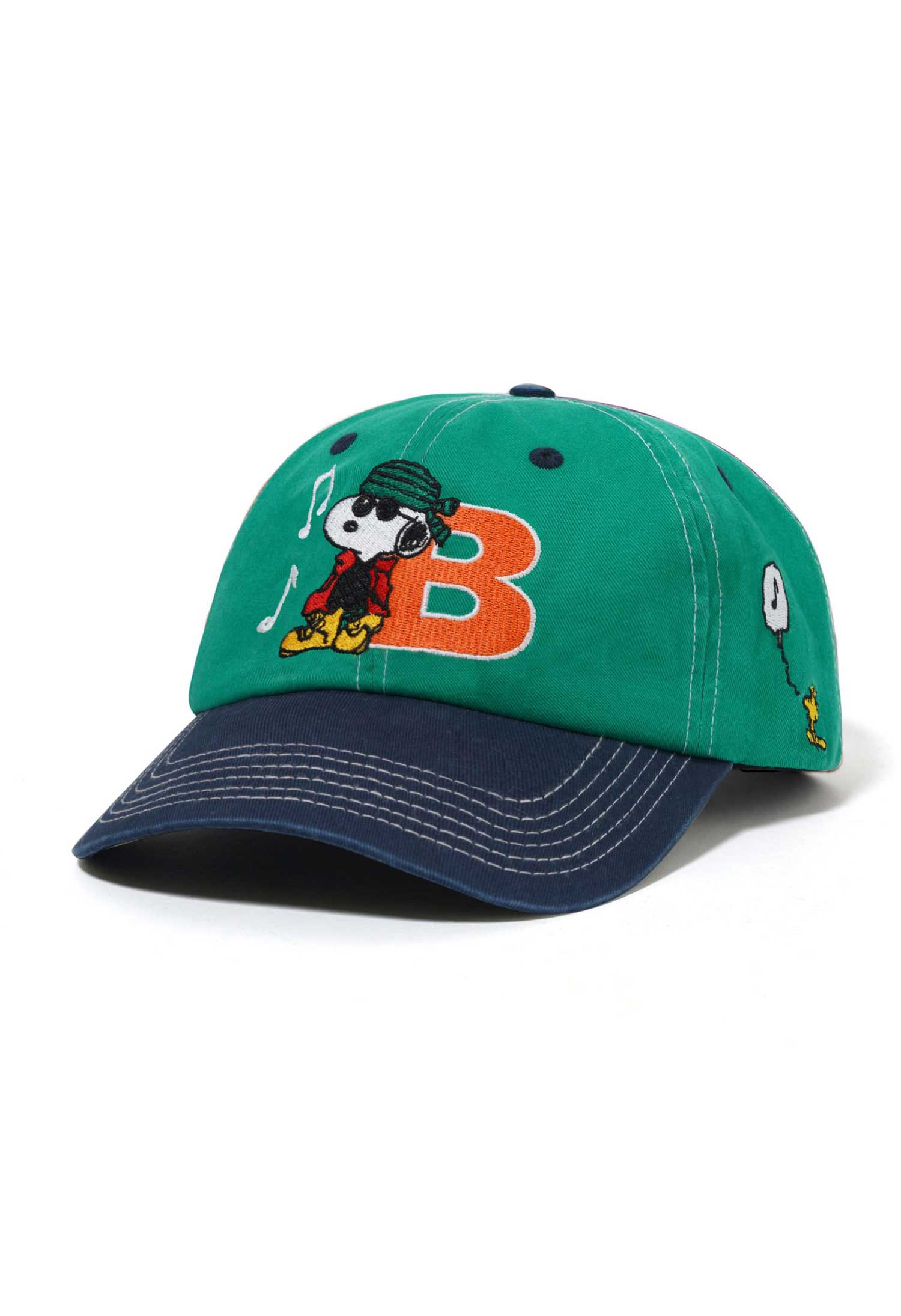 Butter Goods X Peanuts 'Music' Snapback Cap (Kelly Green / Navy)