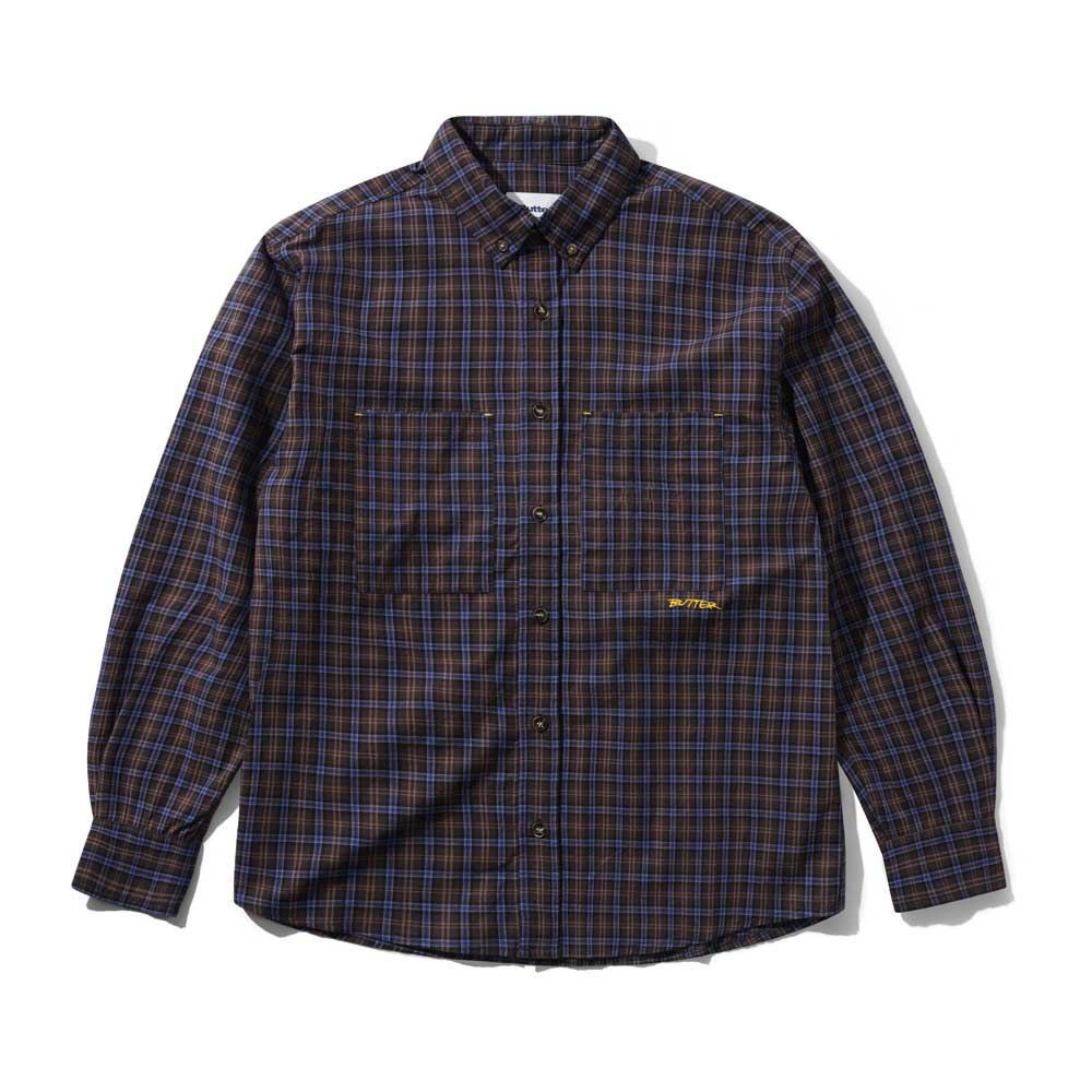 Butter Goods 'Plaid' Shirt (Brown / Cobalt)