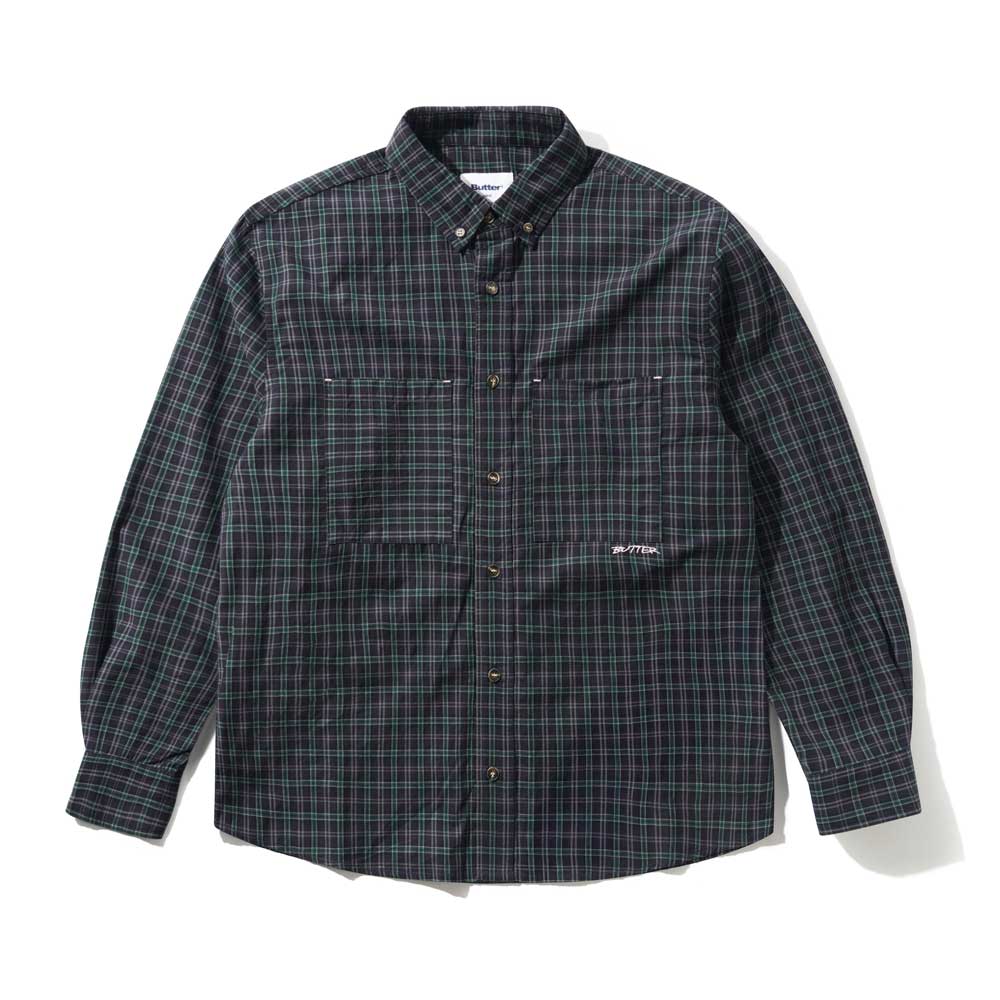 Butter Goods 'Plaid' Shirt (Navy / Forest)