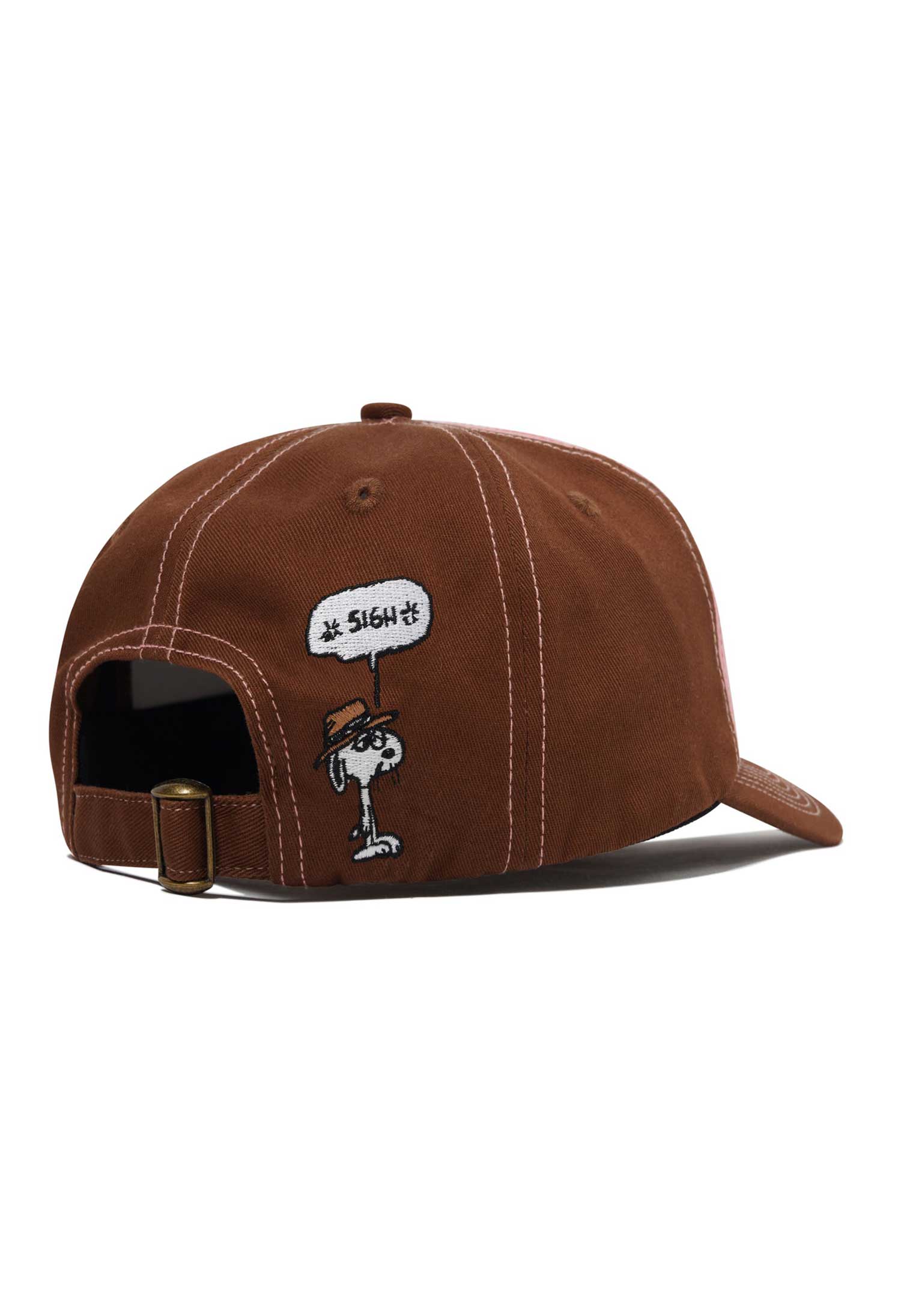 Butter Goods X Peanuts 'Spike' 5 Panel Cap (Brown / Light Pink)