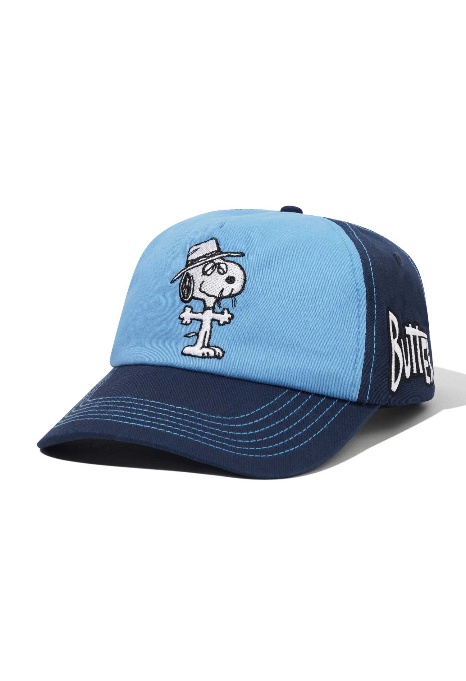 Butter Goods X Peanuts 'Spike' 5 Panel Cap (Navy / Light Blue)