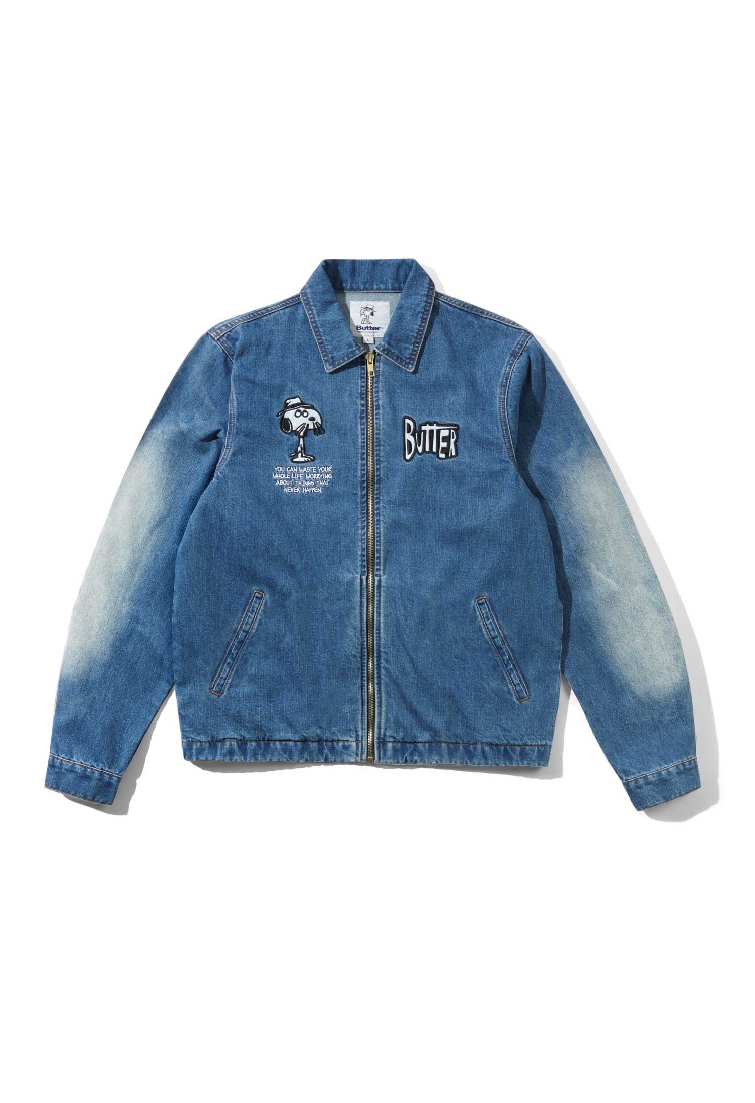 Butter Goods X Peanuts 'Spike' Jacket (Distressed Indigo)