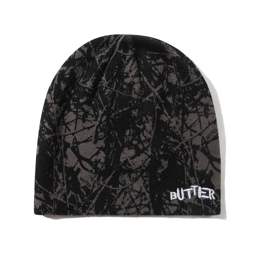 Butter Goods 'Woods Camo' Skully Beanie (Black)