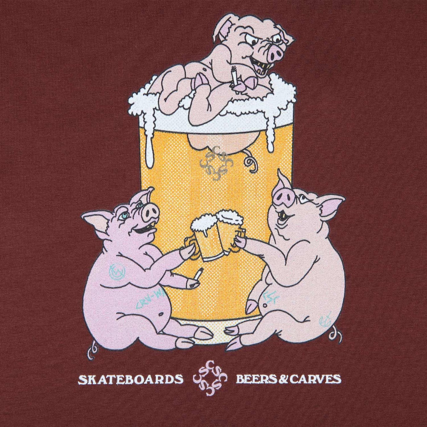 Carve Wicked X CSC 'King of Pigs' T-Shirt (Brown)