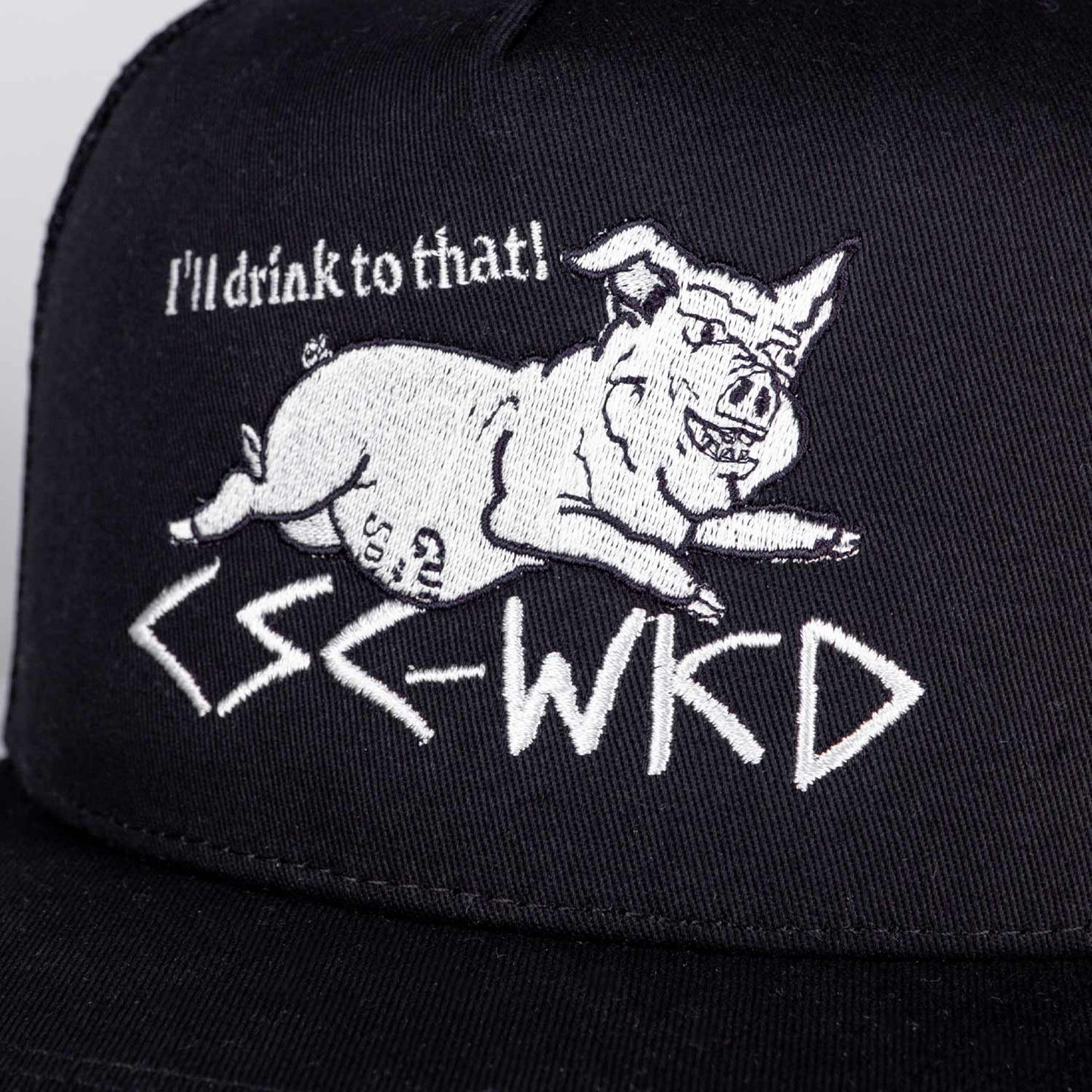 Carve Wicked X CSC 'King of Pigs' Trucker Cap (Black)