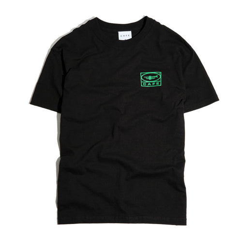 Skateboard Cafe '45' T-Shirt (Black / Forest Green)