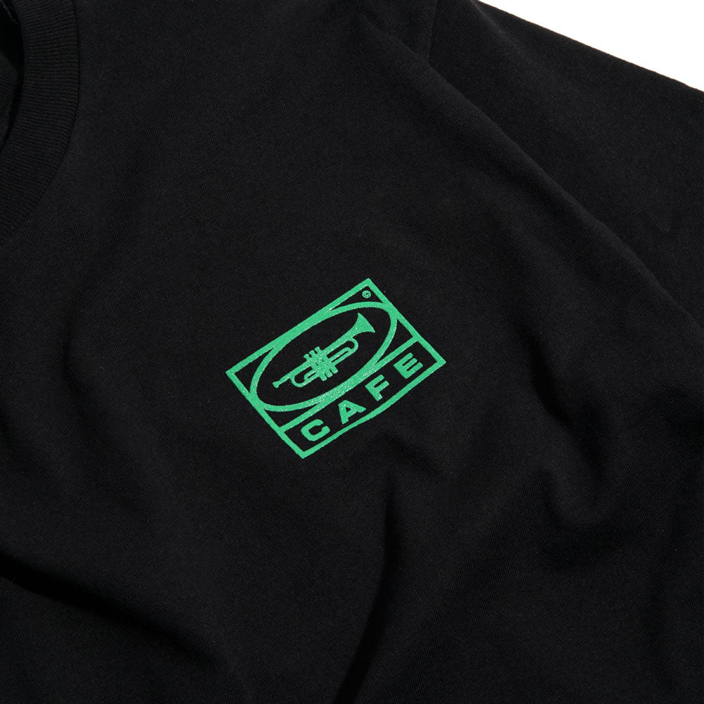 Skateboard Cafe '45' T-Shirt (Black / Forest Green)