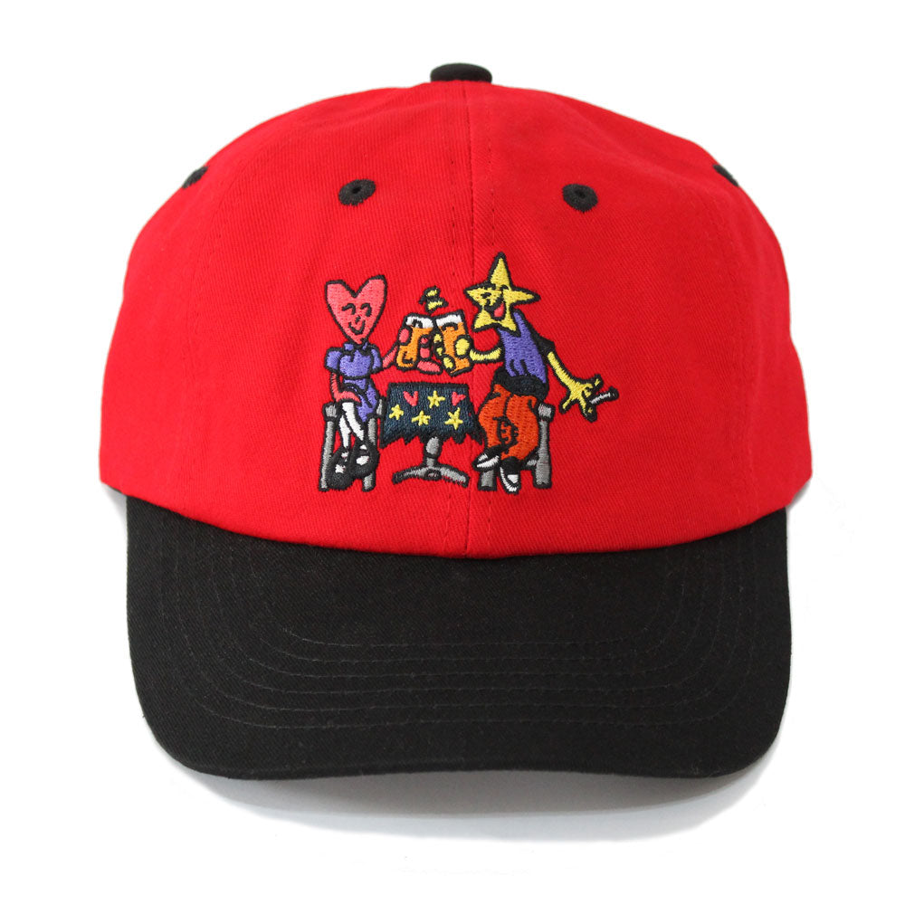 Skateboard Cafe 'Cheers' 6 Panel Cap (Red / Black)
