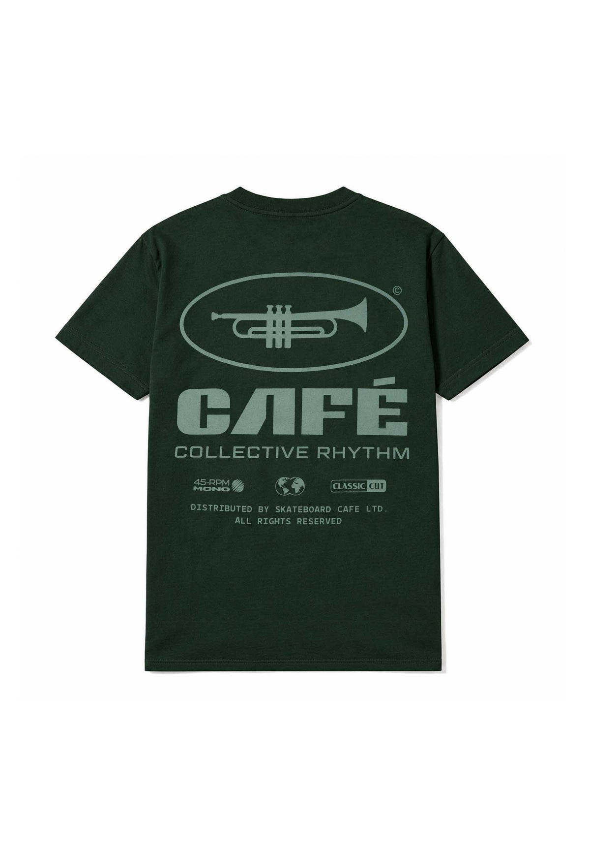 Skateboard Cafe 'Collective Rhythm' T-Shirt (Forest Green)