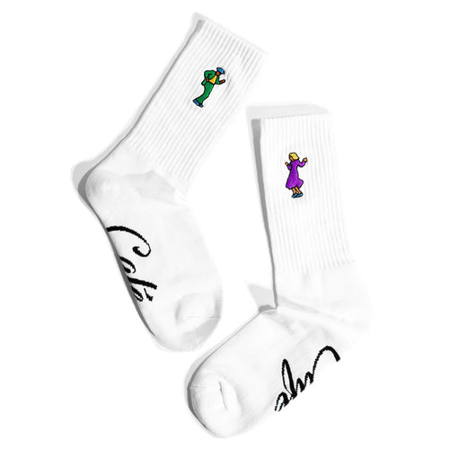 Skateboard Cafe 'Swing' Socks (White)