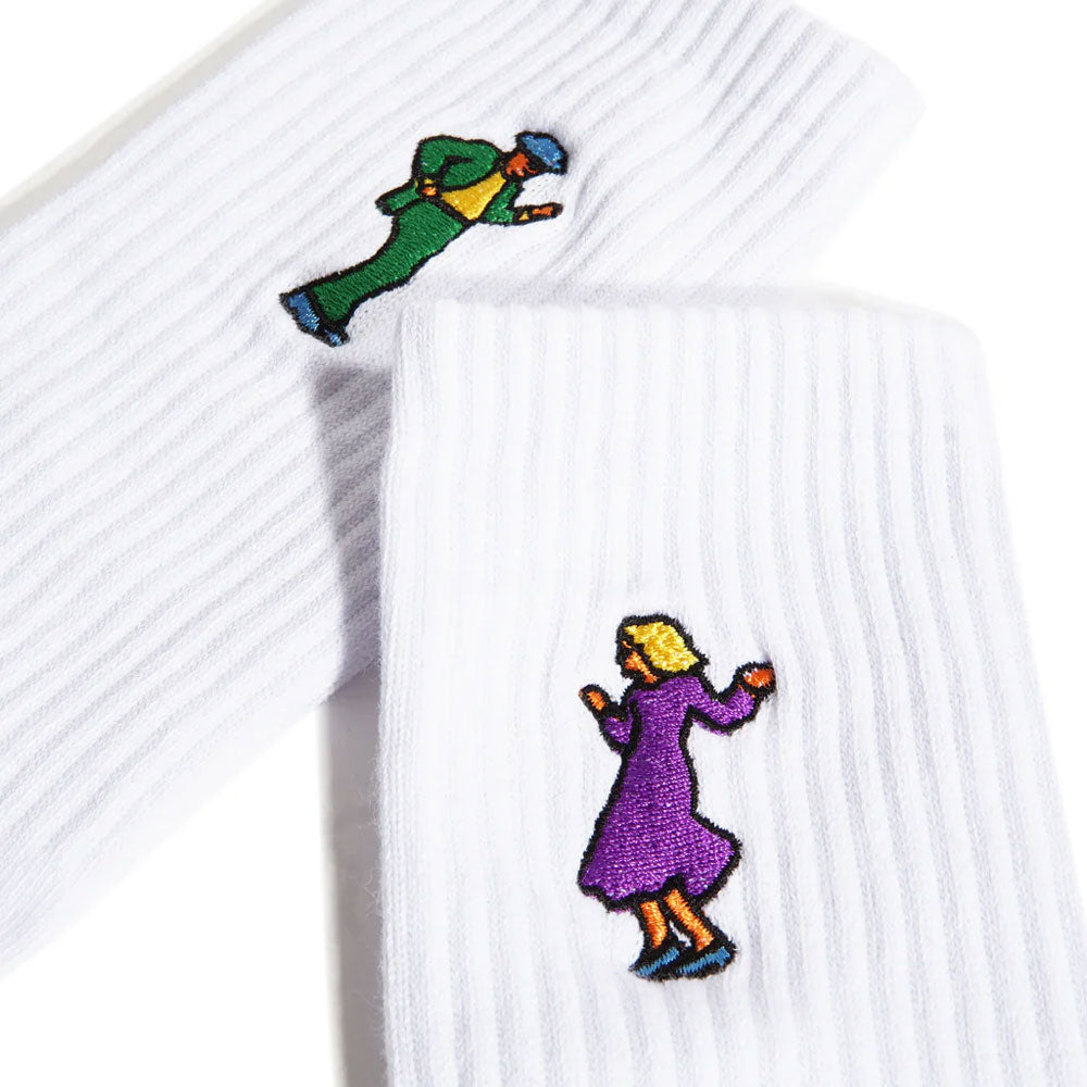 Skateboard Cafe 'Swing' Socks (White)