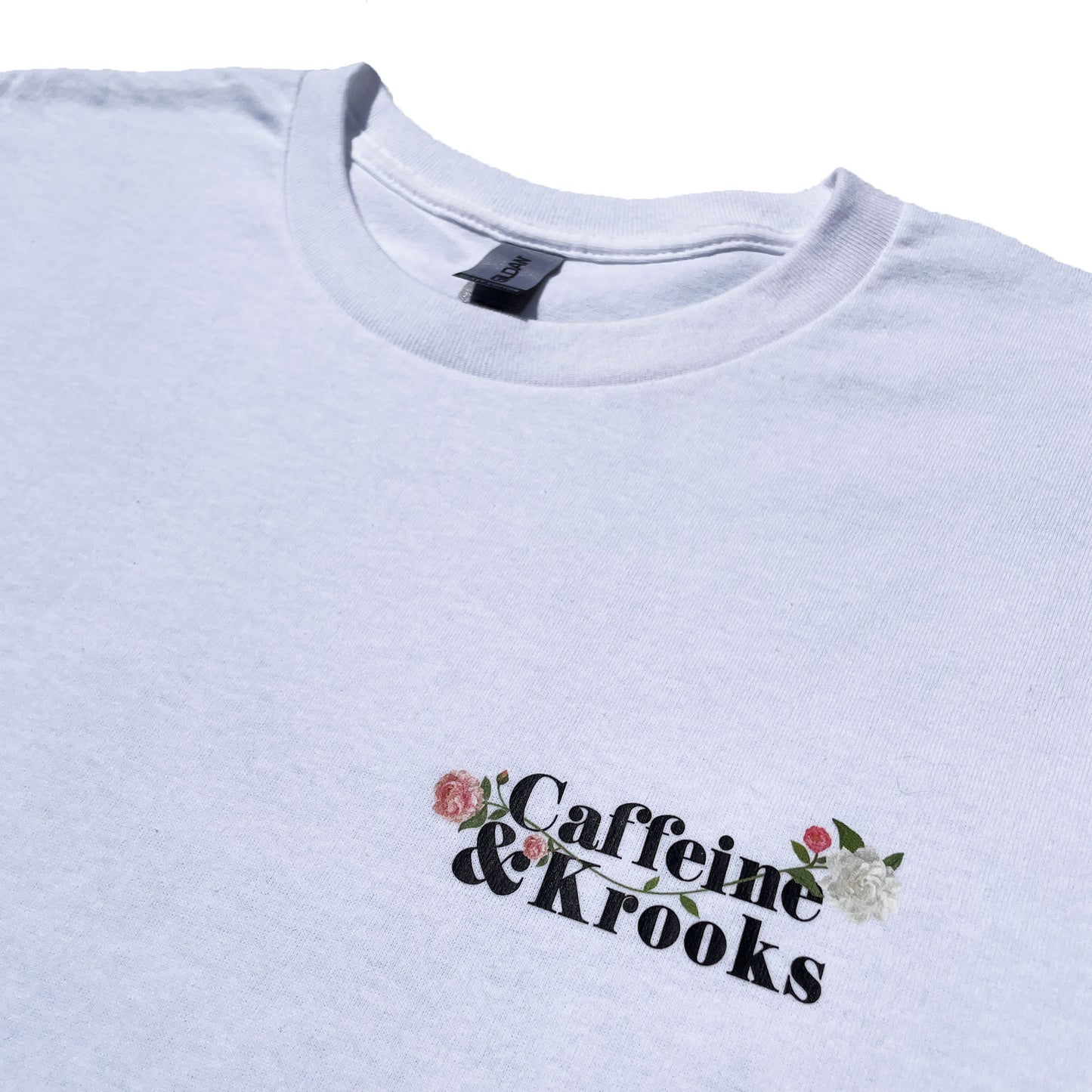 Caffeine & Krooks 'Logo' T-Shirt (White)