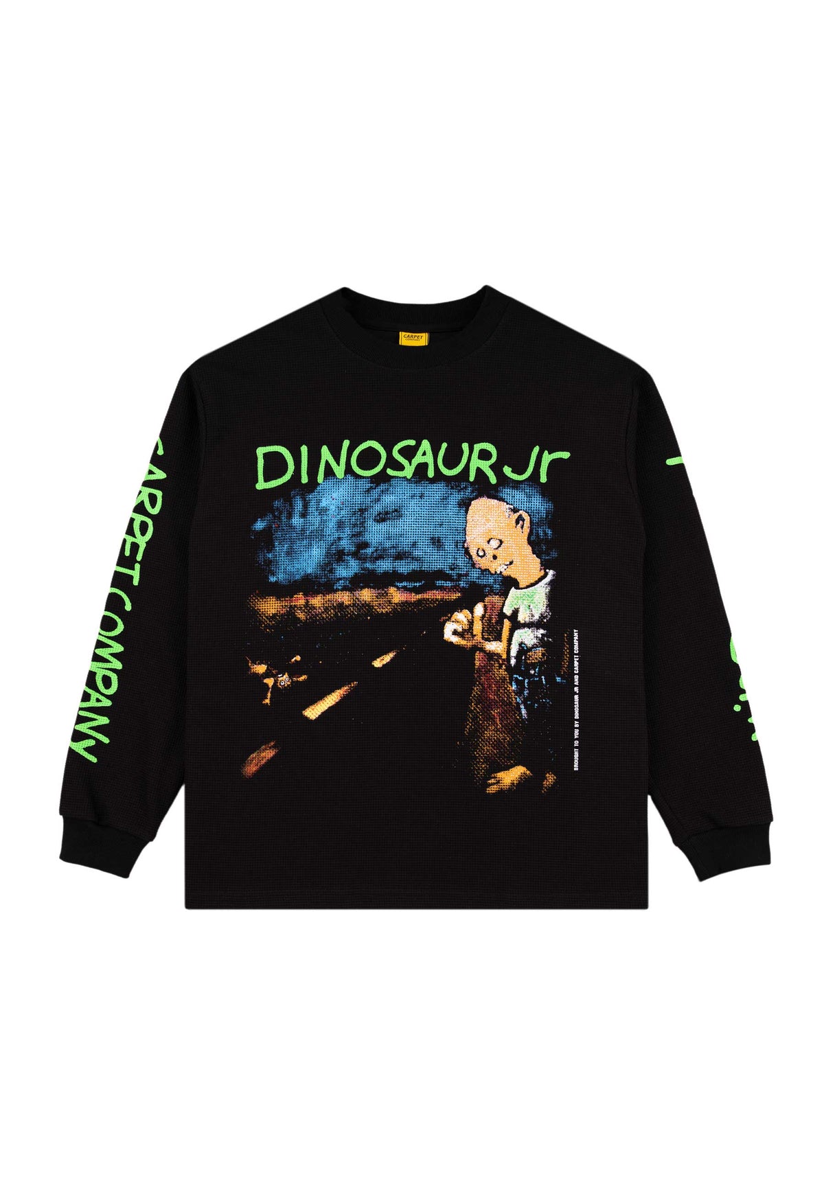 Carpet Company 'Dinosaur Jr Where You Been' Long Sleeve Thermal T-Shirt (Black)
