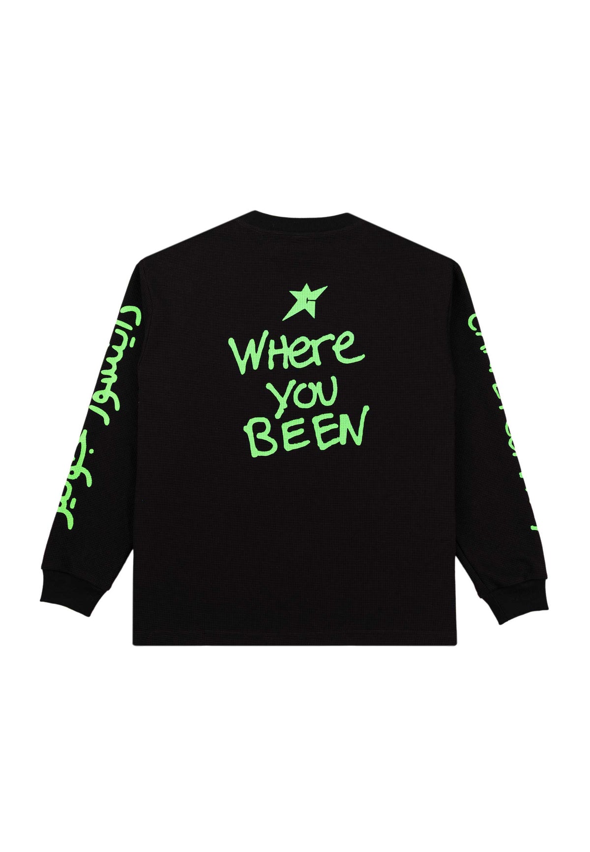 Carpet Company 'Dinosaur Jr Where You Been' Long Sleeve Thermal T-Shirt (Black)