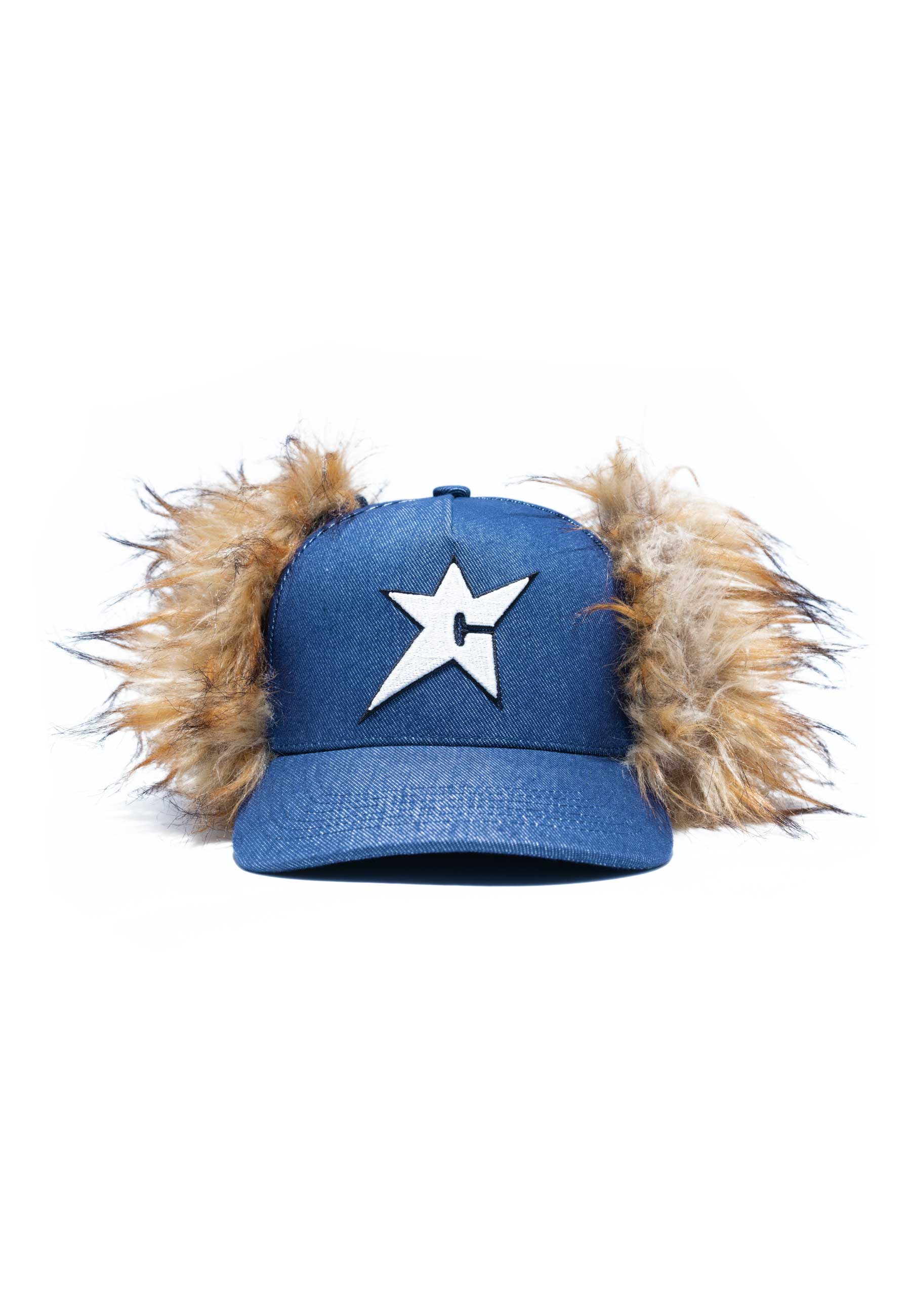 Carpet Company 'C-Star' Fur Cap (Dark Denim)
