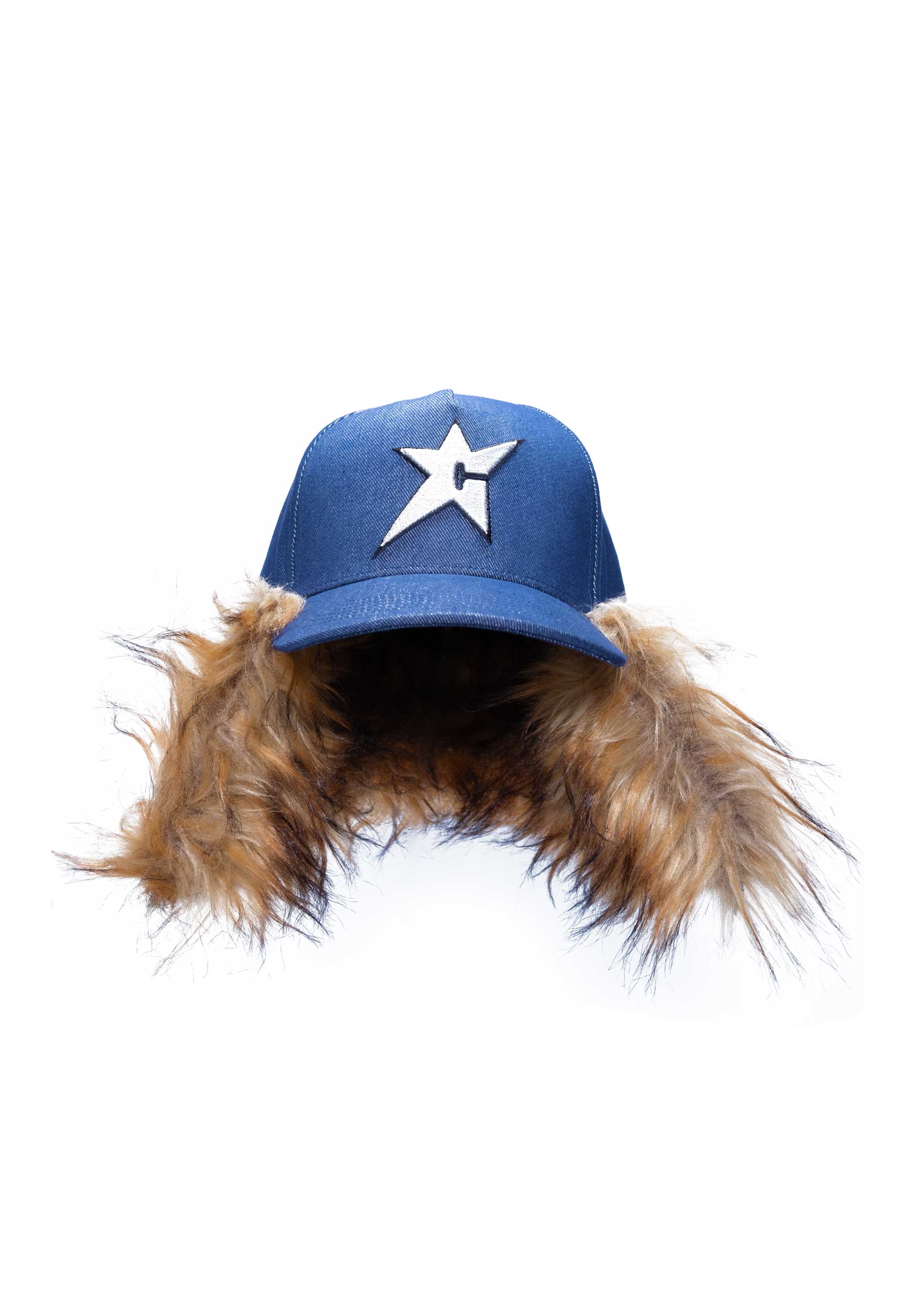 Carpet Company 'C-Star' Fur Cap (Dark Denim)
