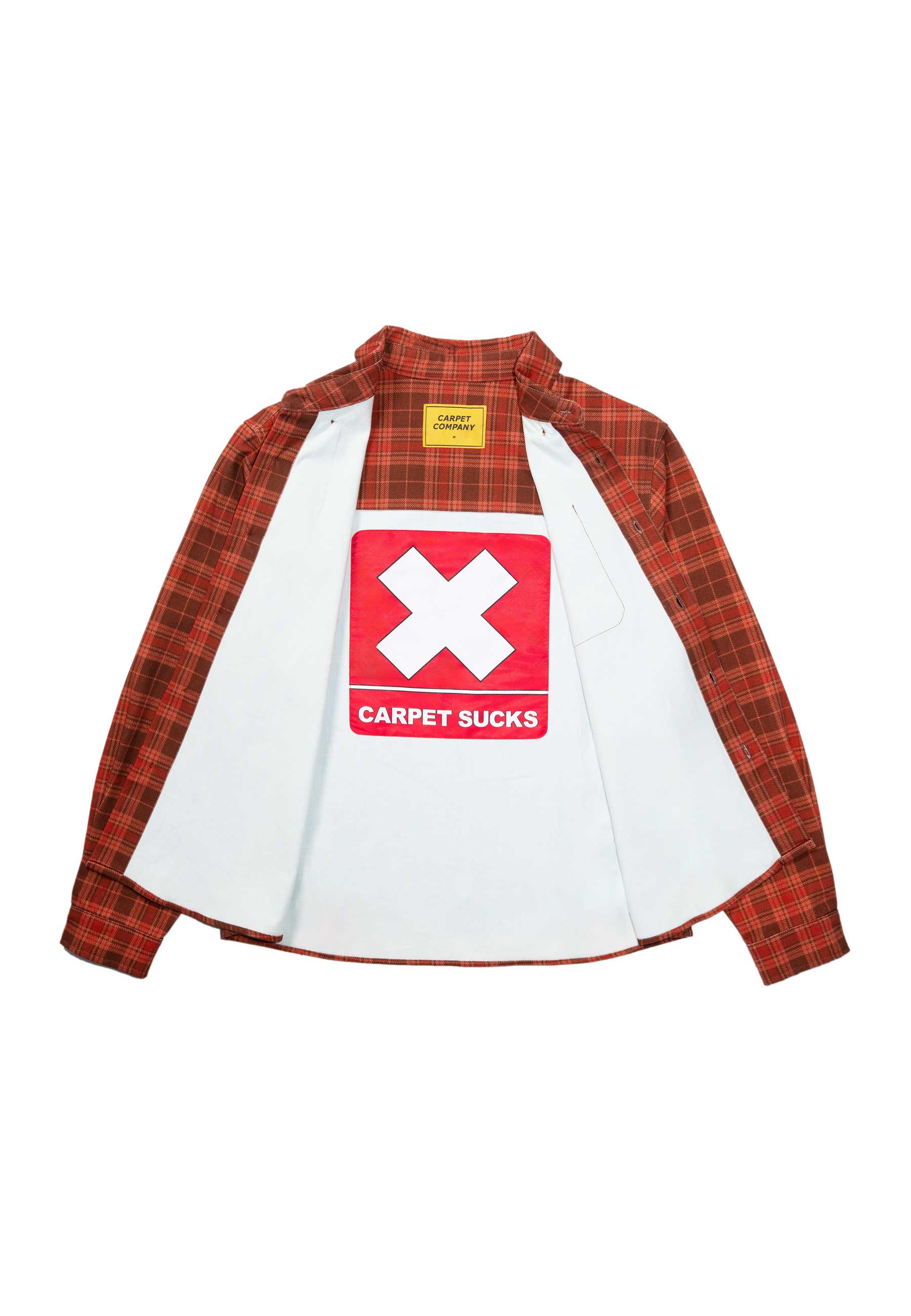 Carpet Company Plaid Canvas Button Up Shirt (Brown)