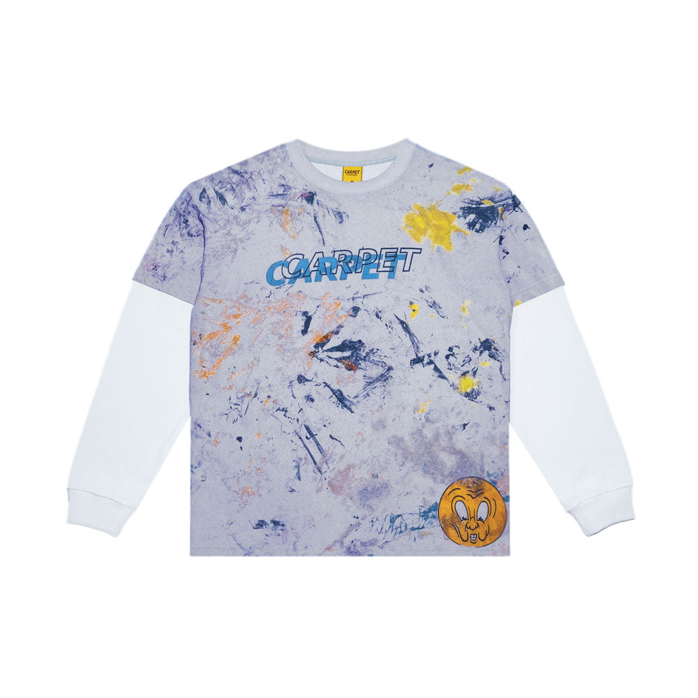 Carpet Company 'Rag' Long Sleeve T-Shirt (Grey / White)