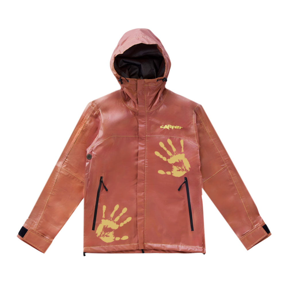 Carpet Company 'Thermal' Rain Jacket (Brown / Yellow)