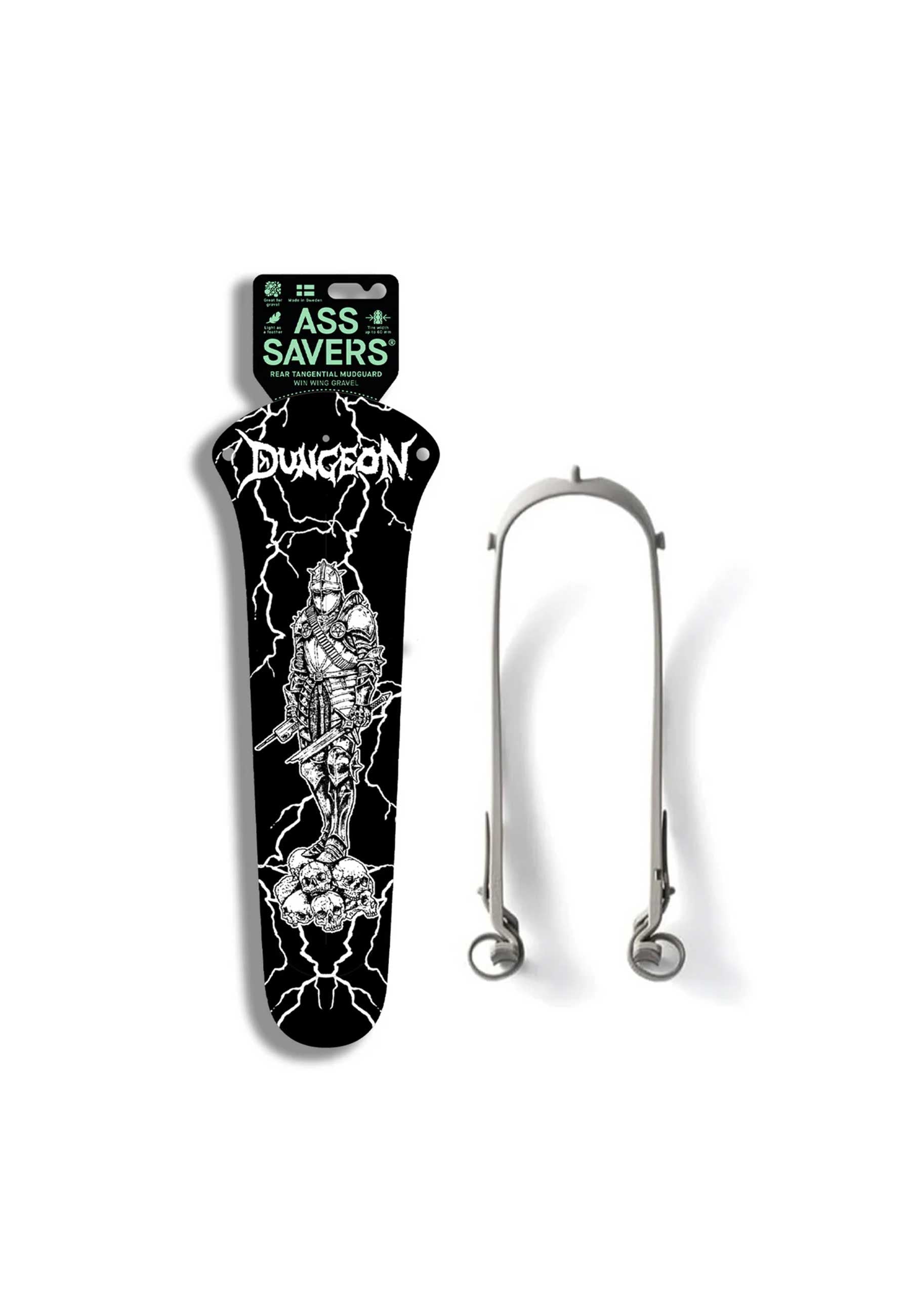 Dungeon Gateway 'Cold Steel' Cycling Mudguard (Black / White)