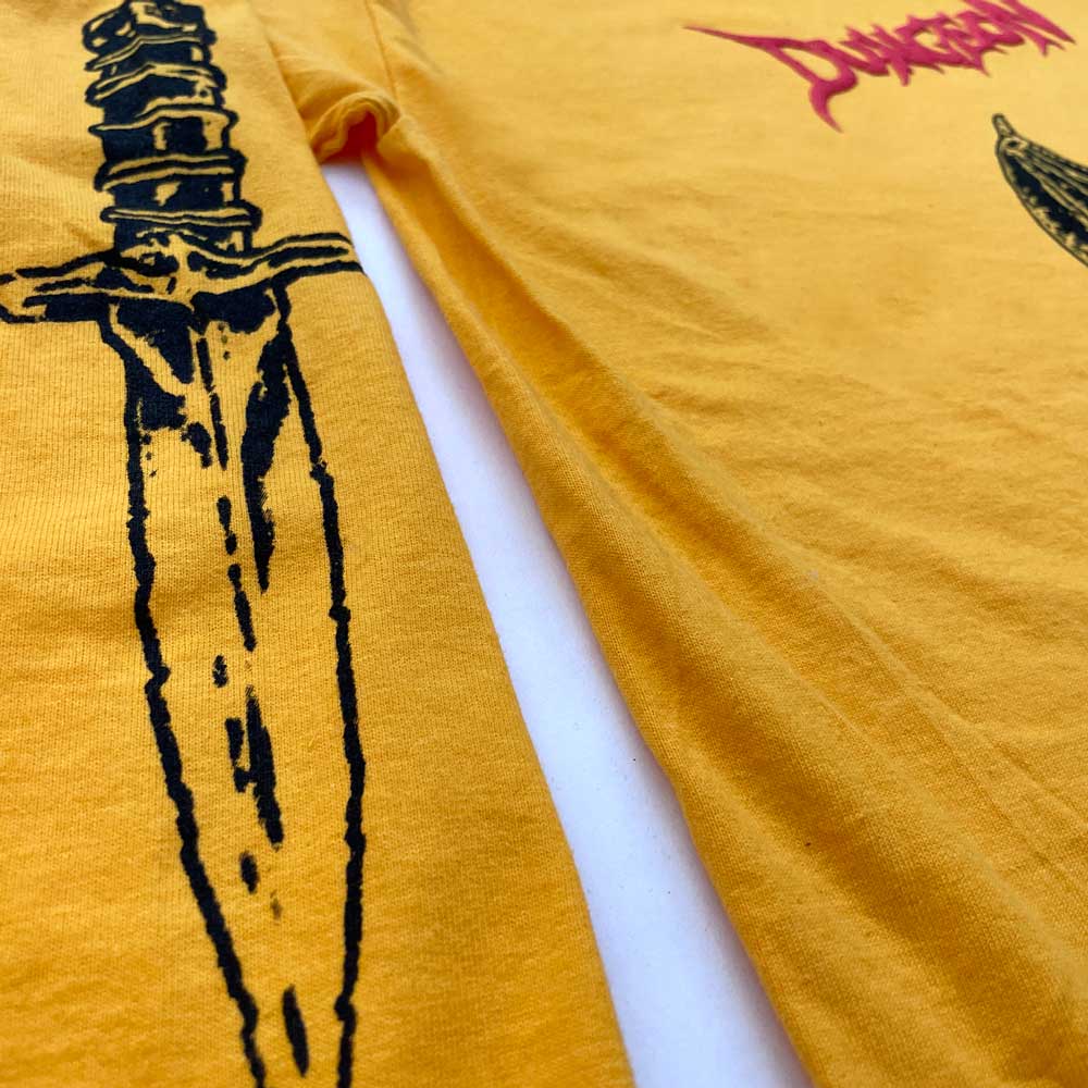 Dungeon Gateway 'Dragon Lies' Long Sleeve T-Shirt (Gold Yellow)