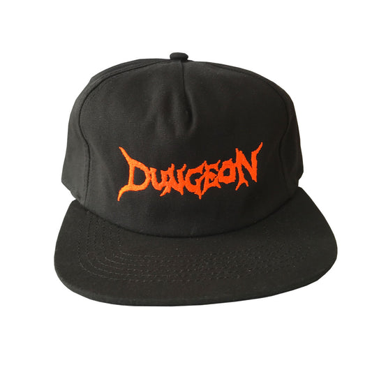 Dungeon Gateway 'Logo' 5 Panel Cap (Black / Neon Orange)