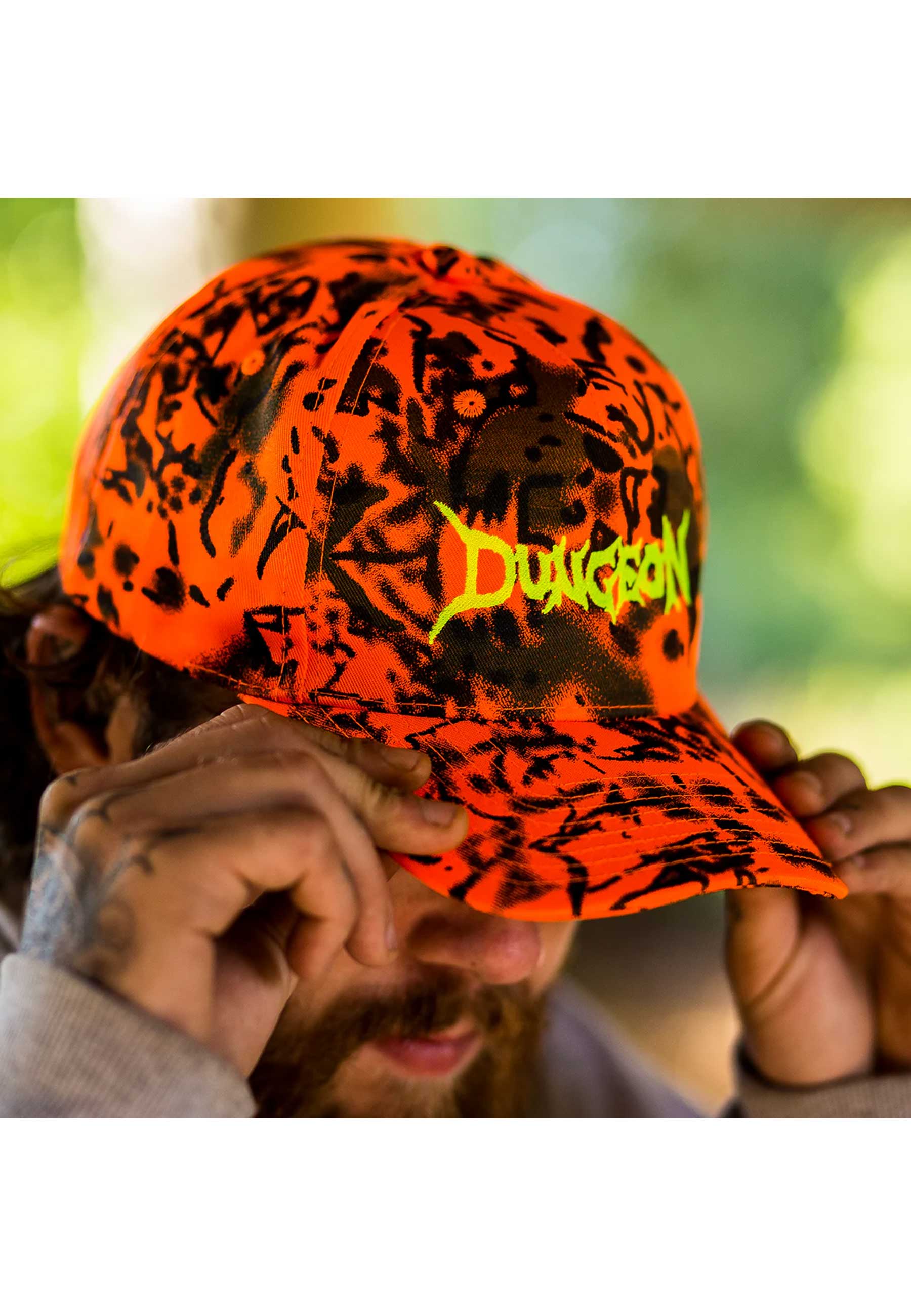 Dungeon Gateway 'Scrawl Logo' 5 Panel Cap (Orange Forest Camo)