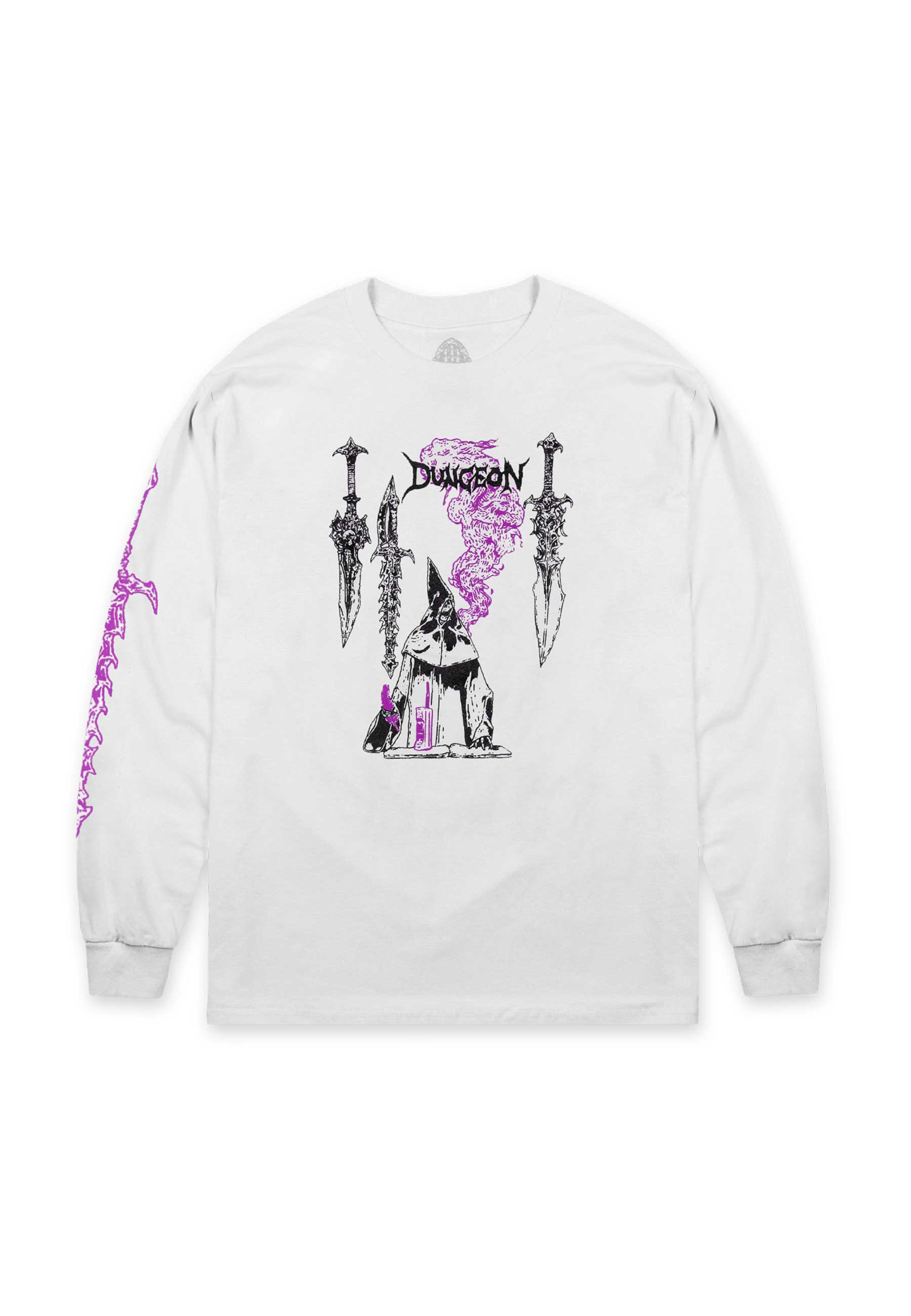 Dungeon Gateway 'Spell Caster' Long Sleeve T-Shirt (White)