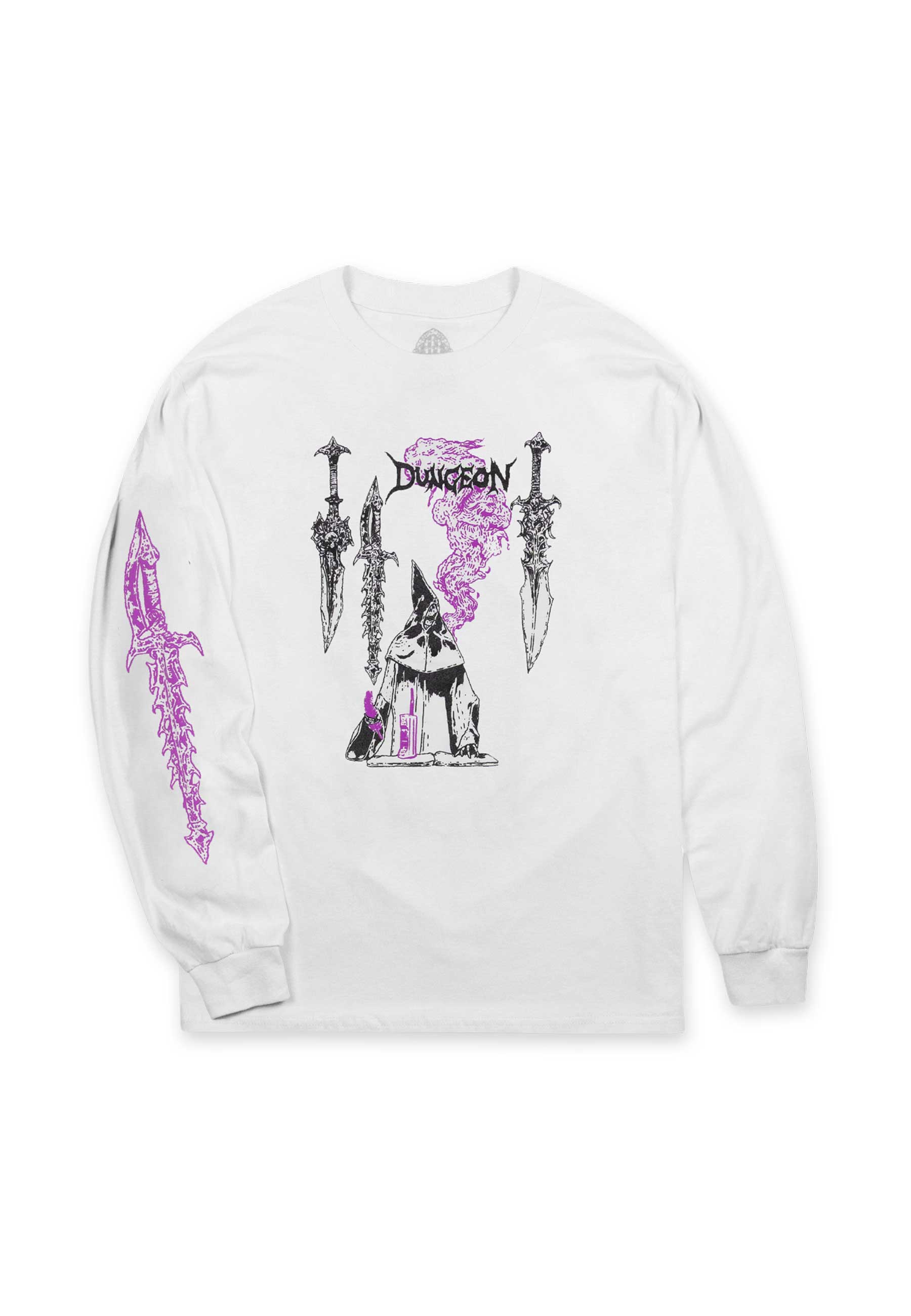 Dungeon Gateway 'Spell Caster' Long Sleeve T-Shirt (White)