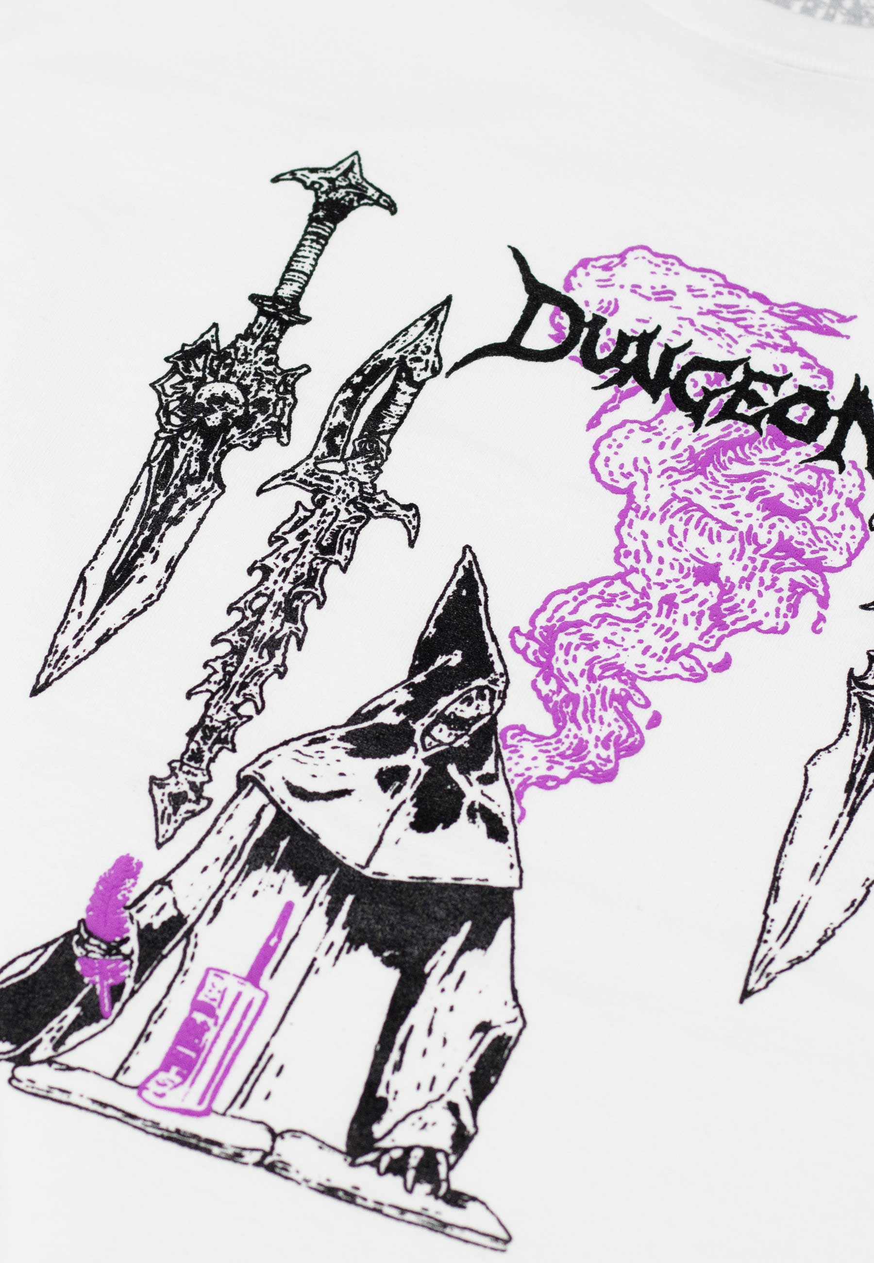 Dungeon Gateway 'Spell Caster' Long Sleeve T-Shirt (White)