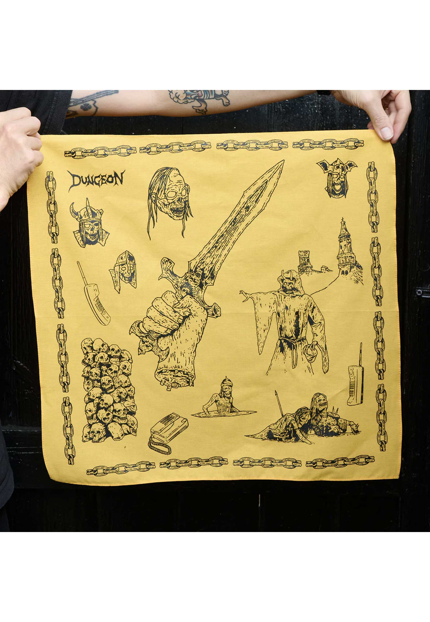 Dungeon Gateway 'Power Of The Sword' Bandana (Yellow)