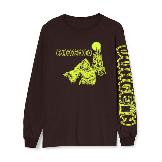 Dungeon Gateway 'Tower' Long Sleeve T-Shirt (Chocolate / Safety Yellow)