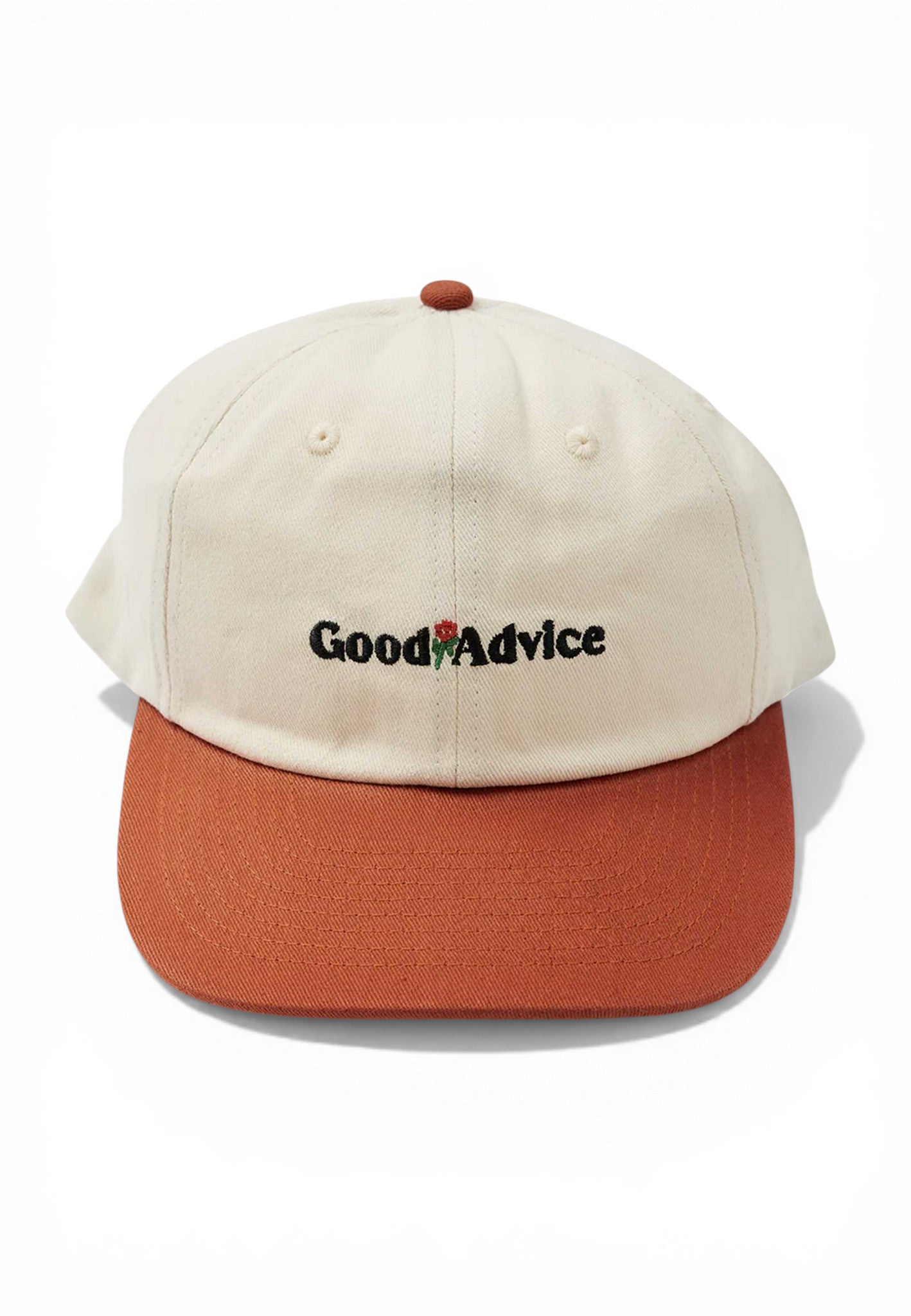 Good Advice 'Chat Line' 6 Panel Cap (Cream / Rust)