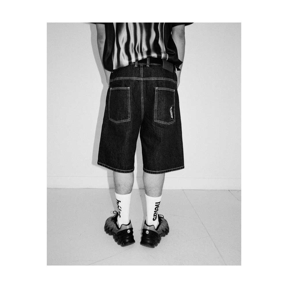Helas 'Dieu Grec' Jean Shorts (Washed Black)