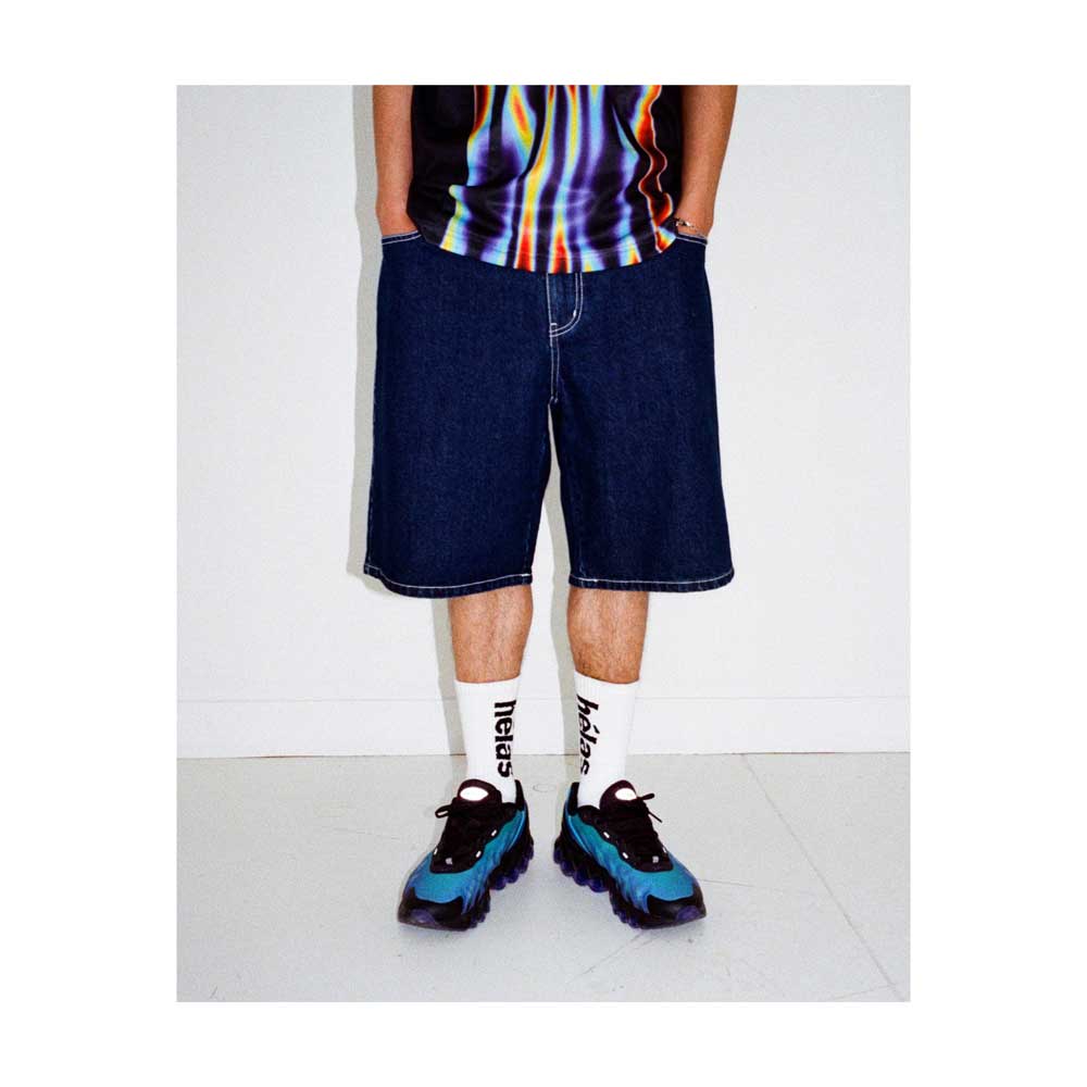 Helas 'Dieu Grec' Jean Shorts (Washed Navy)